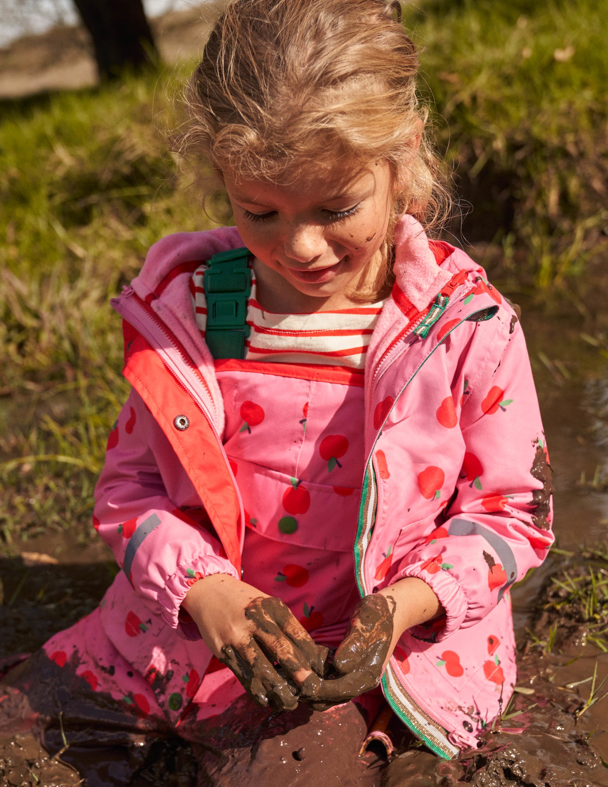 Pink Apple Print Waterproof Jacket-Formica Pink Apples、mySite、ashleygrahame