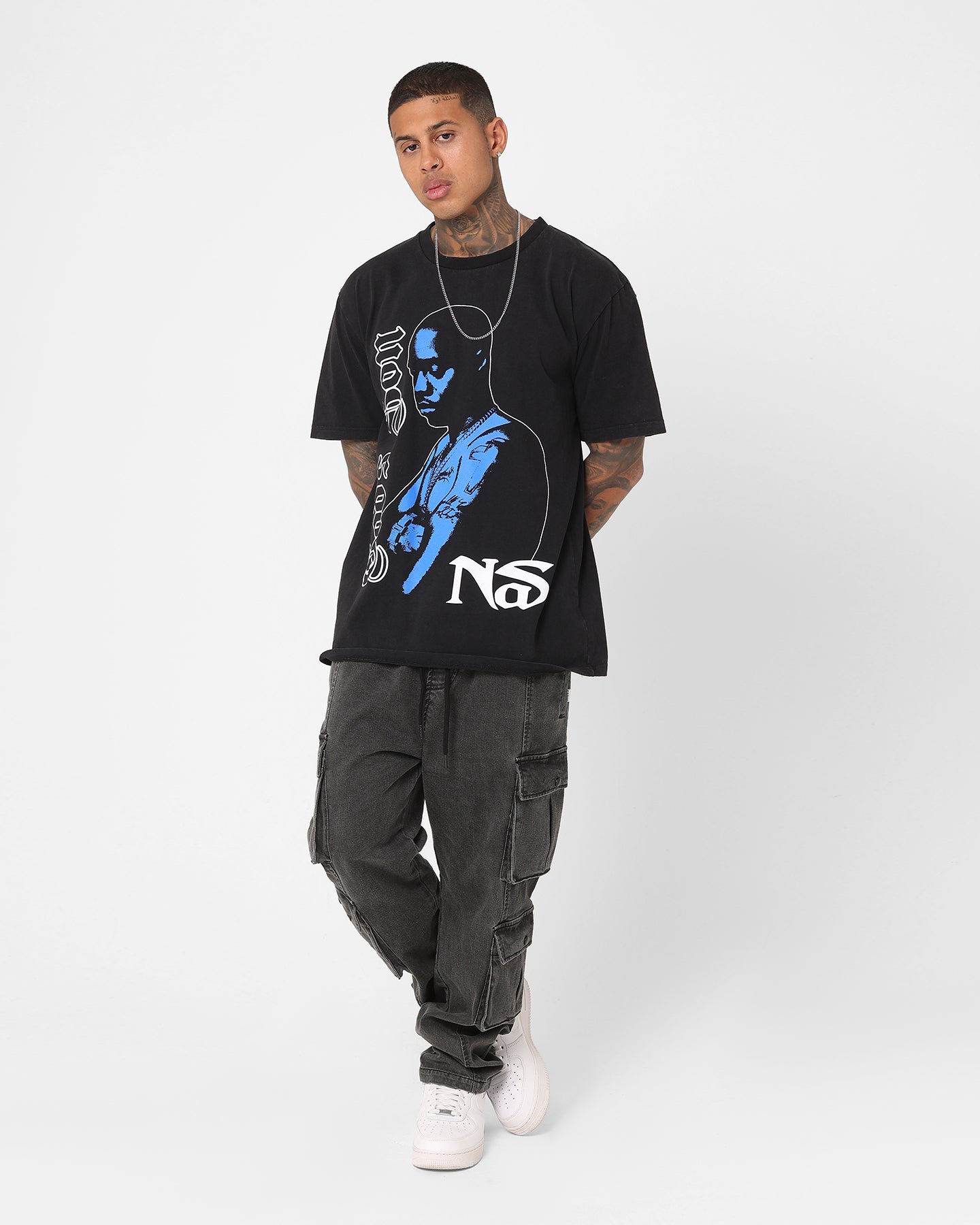 Nas Gods Son Black T-Shirt Washed Black、mySite、zt4zffjzw