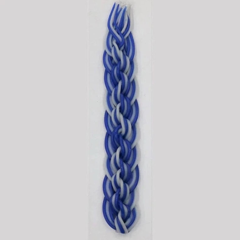 Beeswax Braided Blue and White Havdalah Candle、mySite、topwebapps