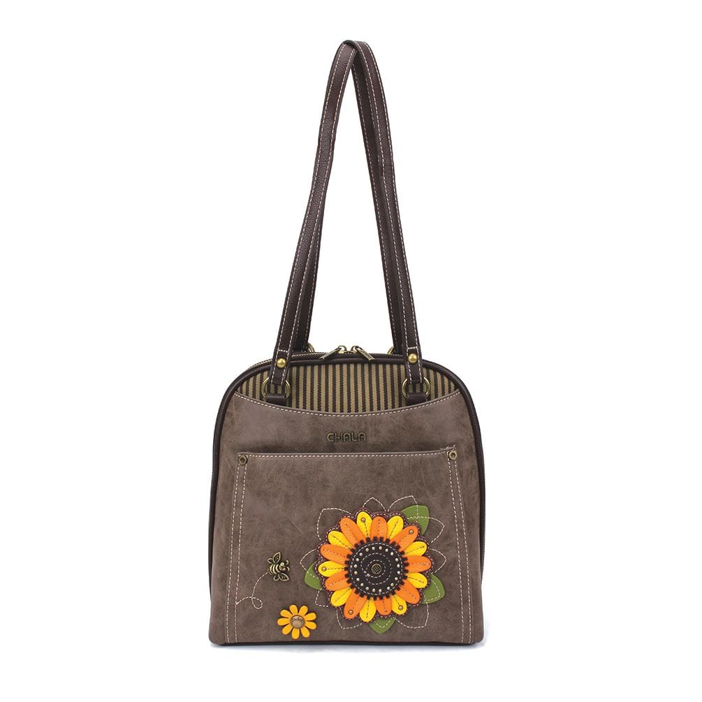 Convertible Backpack-Purse by Chala-Paw, Sunflower, Dragonfly, Sloth, Butterfly and Turtle Vegan*、mySite、g9winljtr