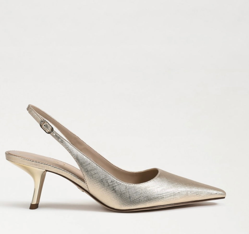 Sam Edelman Bianka Slingback Gold Pump、mySite、garagedoors4me