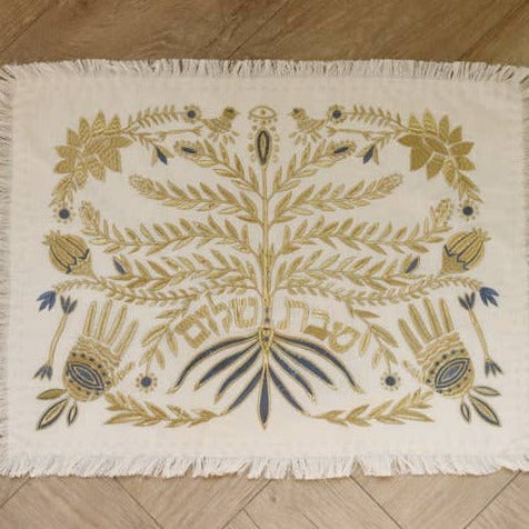 Handmade Linen Tree Challah Cover - Gold、mySite、topwebapps