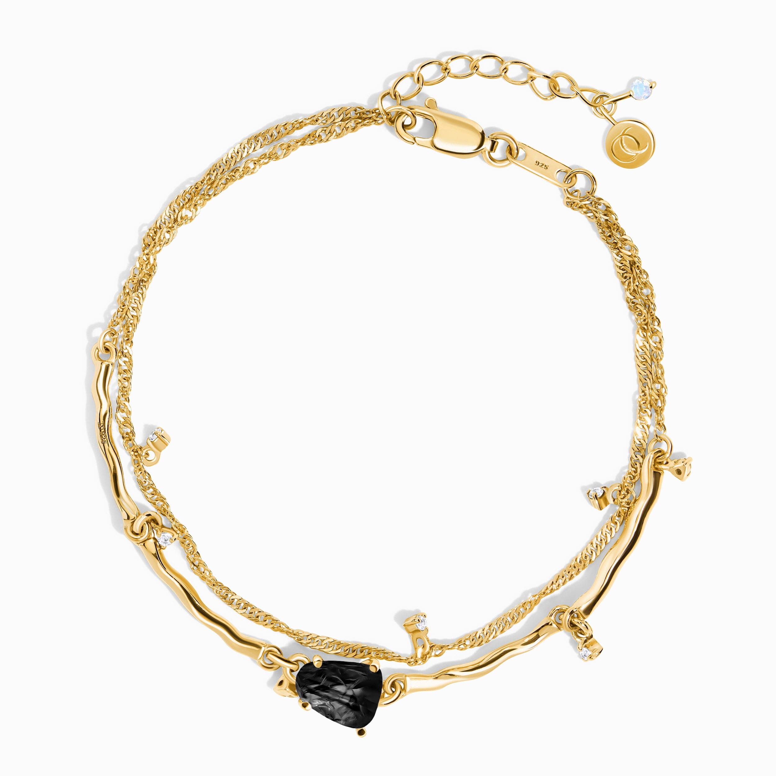 Raw Crystal Bracelet - Flow Black Obsidian、mySite、hinf8tx79