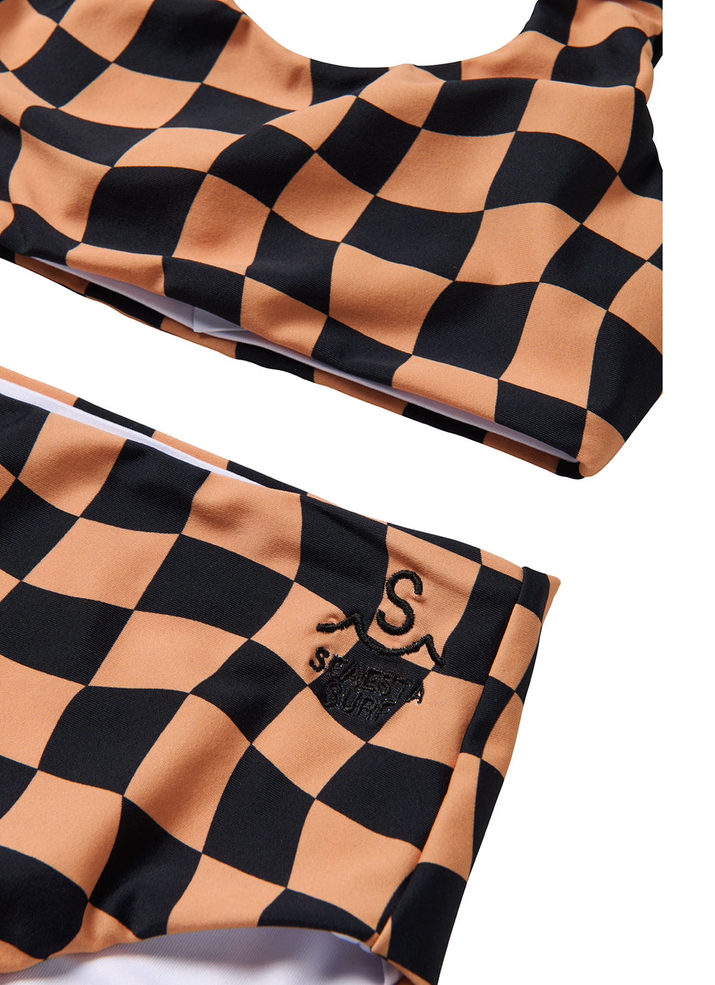 Seaesta Surf Girls' Print Wavy Check Two Piece Bikini Set (Toddler, Little Kid, Big Kid)、mySite、noshort