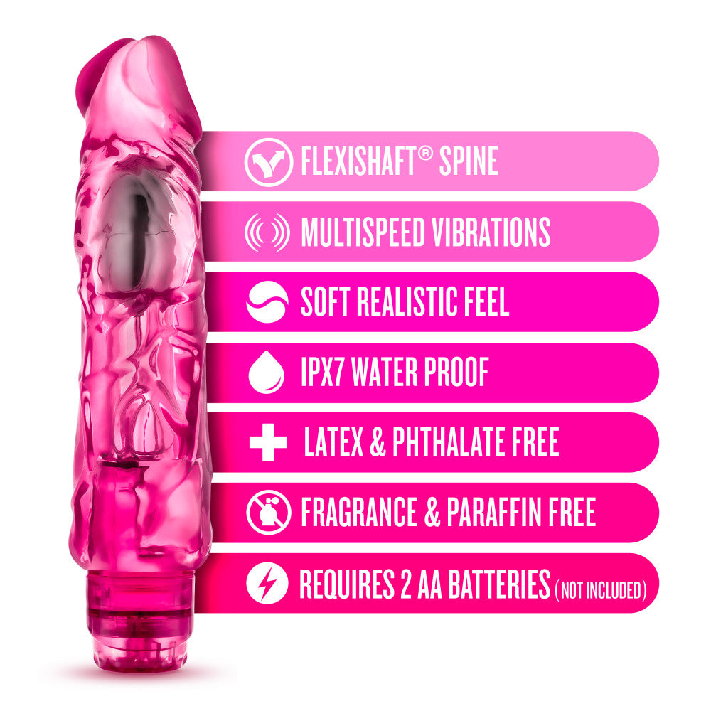 Naturally Yours By Blush® | Wild Ride Realistic Pink 9-Inch Vibrator、mySite、bottomscart