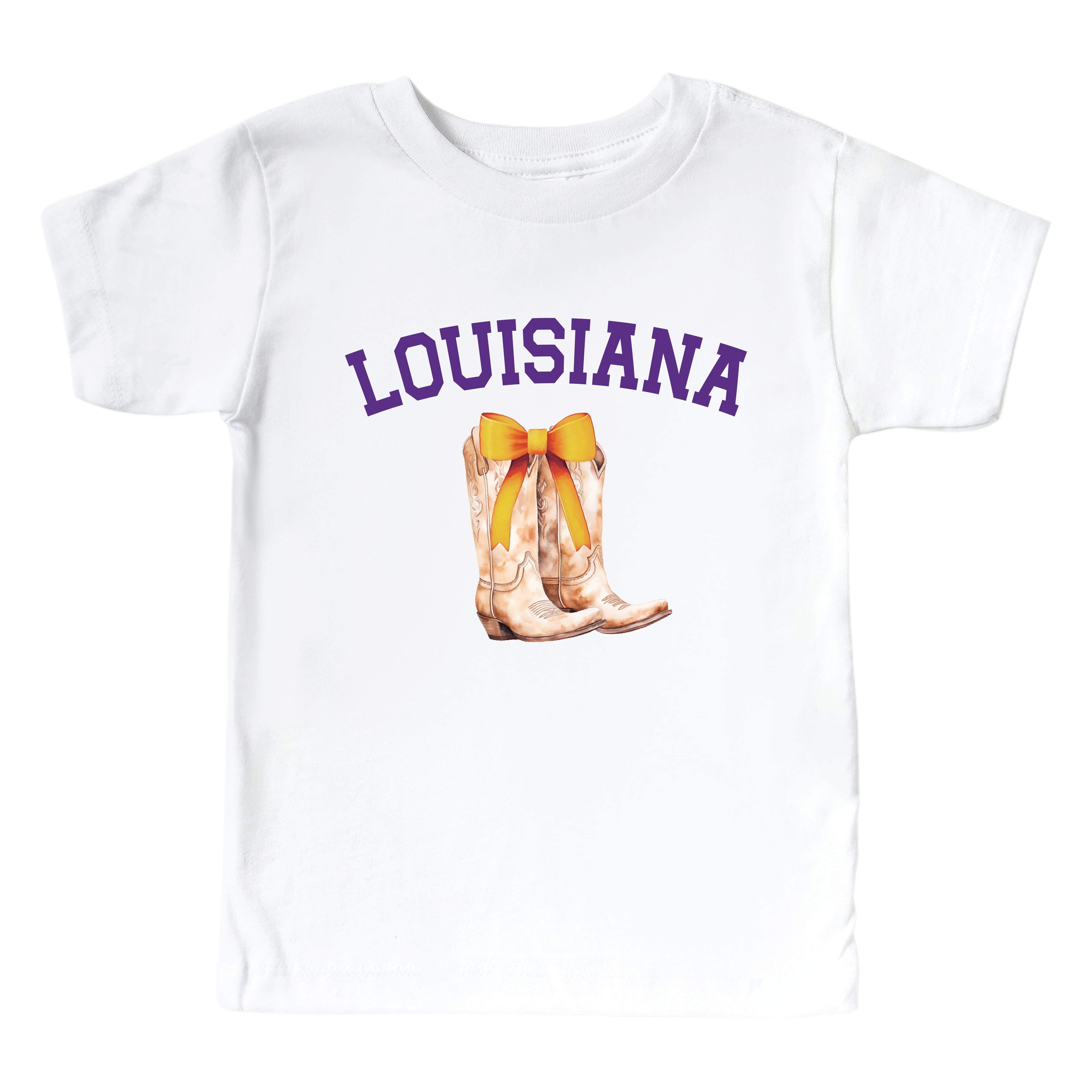  Louisiana State University | Footballs & Bows Kids Graphic Tee、mySite、layawaytickets