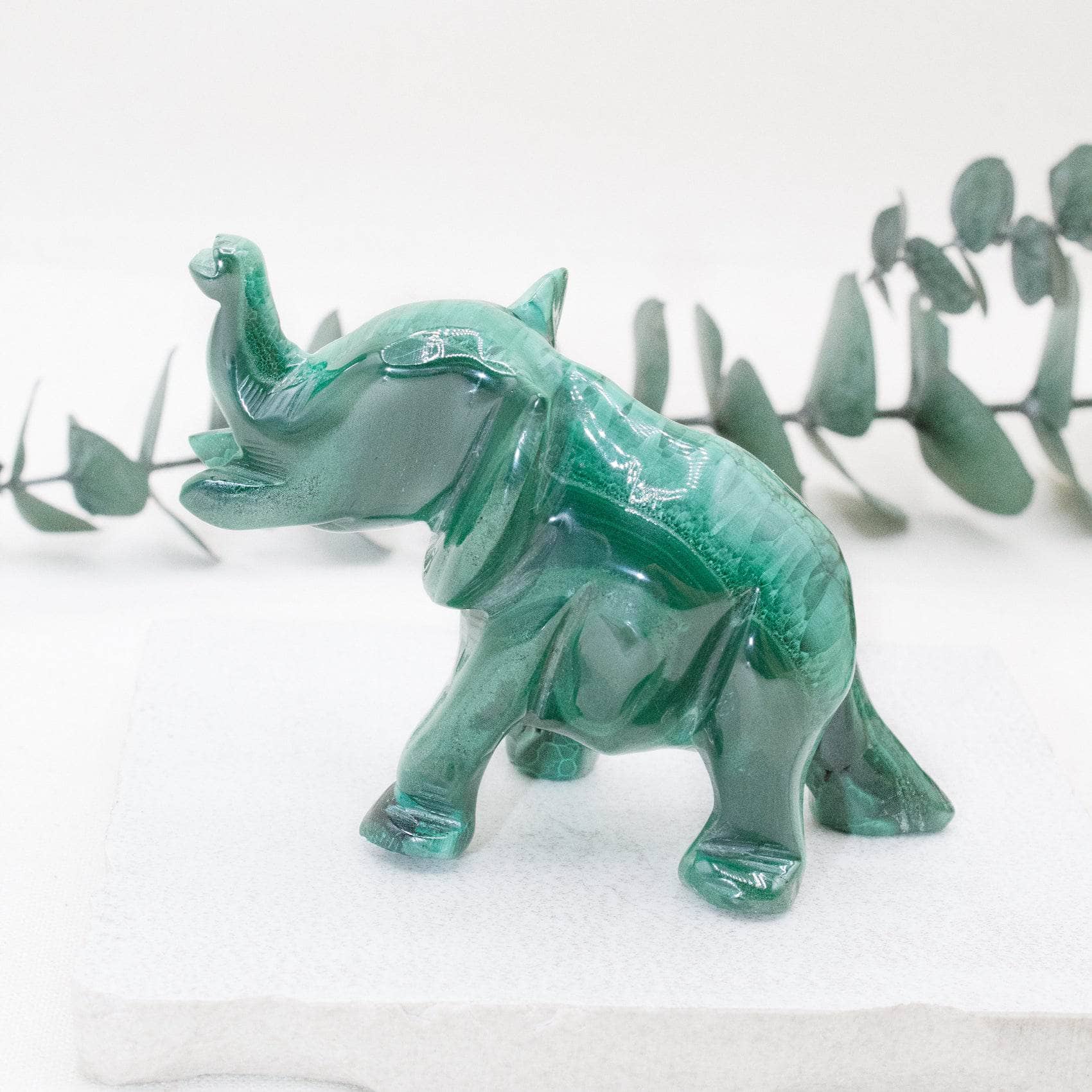 Genuine Malachite Elephants - Hand Carved - 1 of a Kind、mySite、hinf8tx79