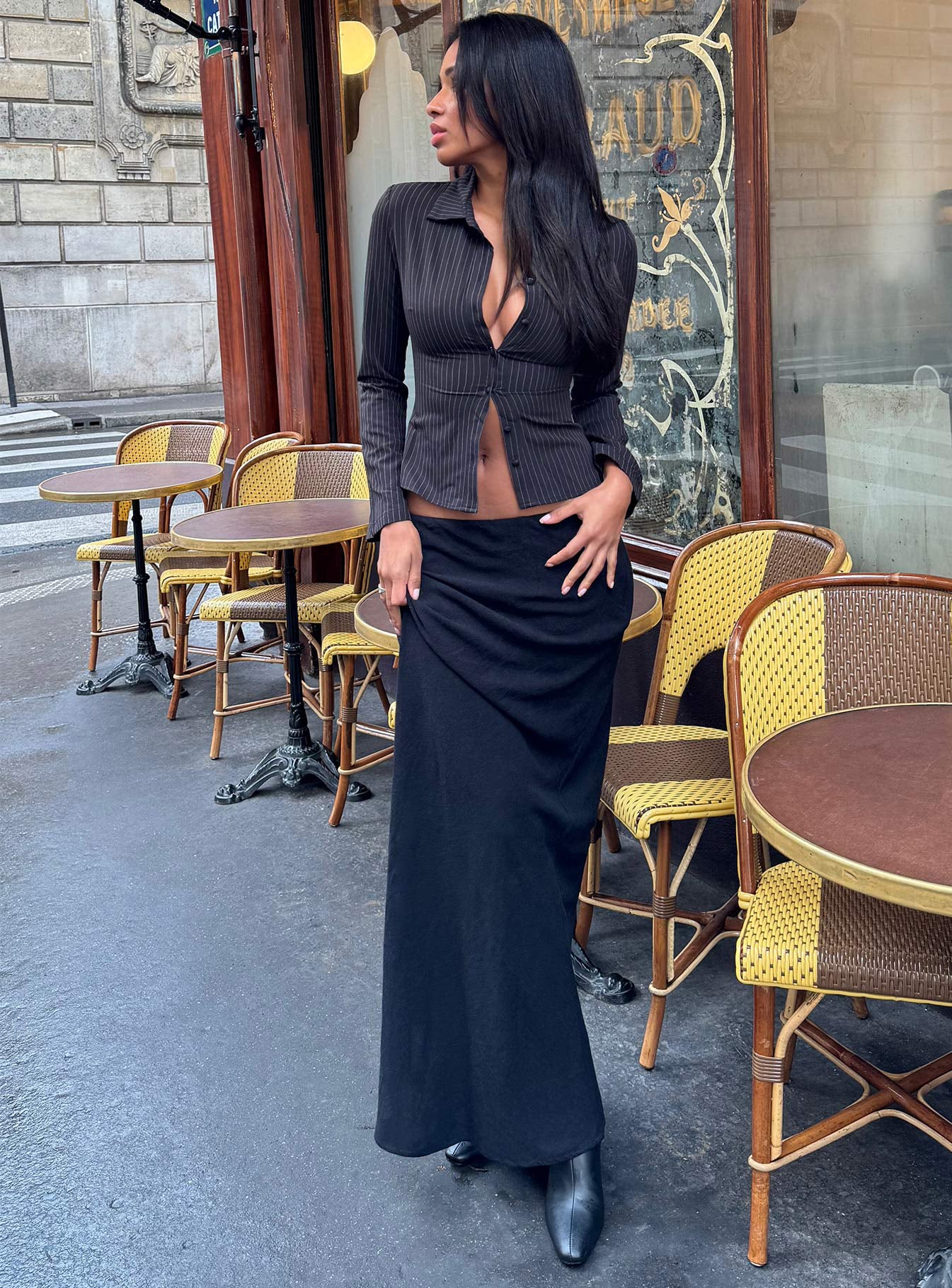 Jodie Maxi Skirt Black Petite、mySite、solidvoid