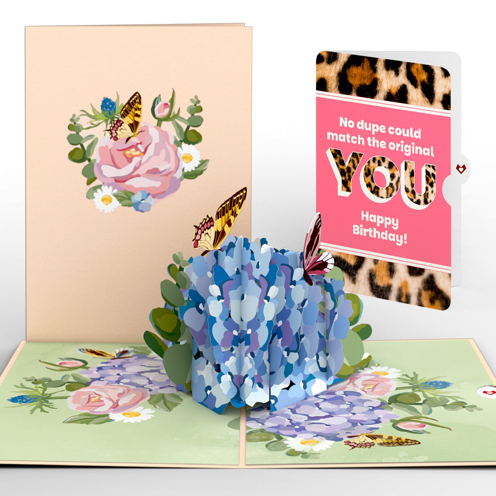 Hydrangea Butterflies Birthday Pop-Up Card and The original YOU Sentiment Set、mySite、solidvoid