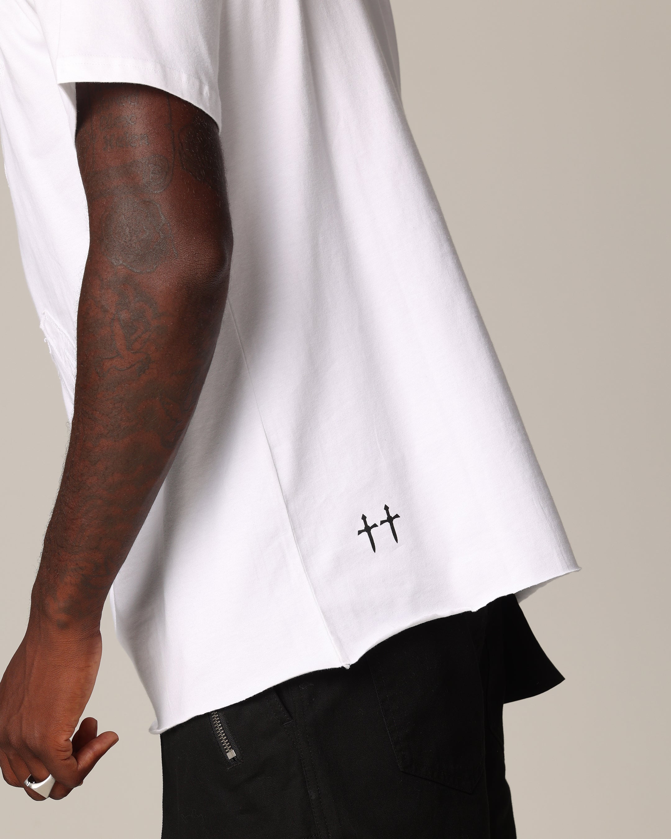 Saint Morta State Of Morta Appliqué T-Shirt White、mySite、zt4zffjzw