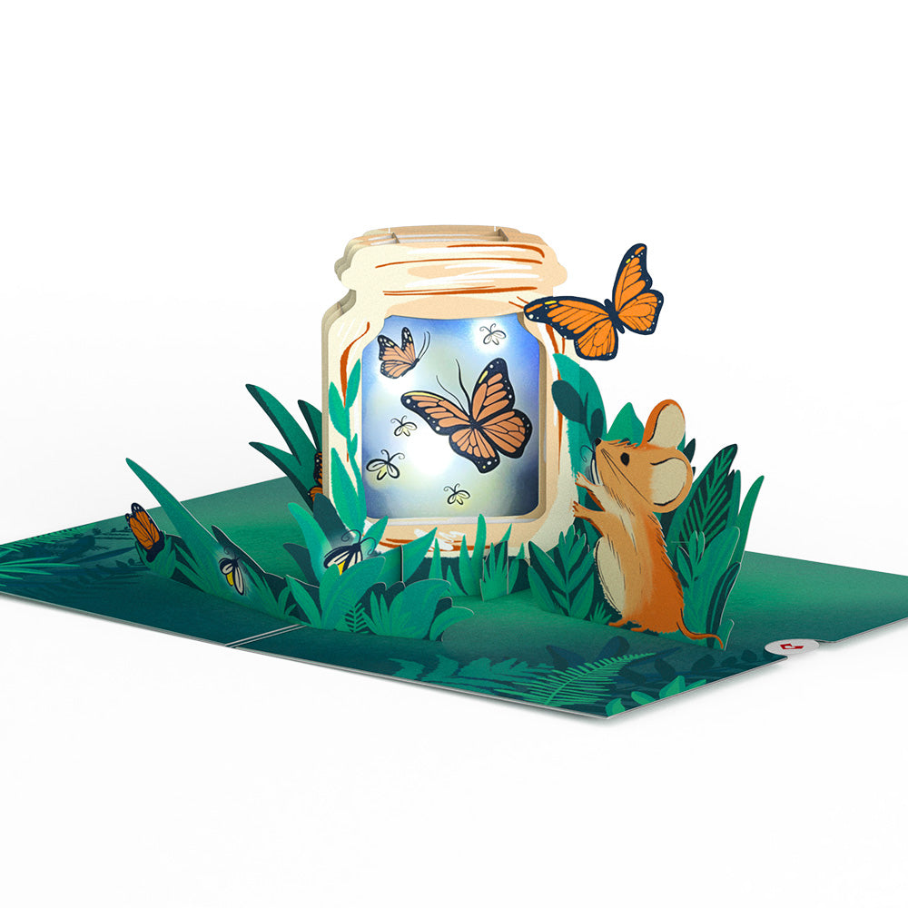 Thinking of You Butterfly Jar Light-Up Pop-Up Card、mySite、solidvoid