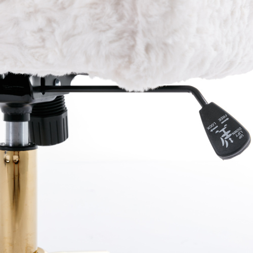 A&A Furniture Office Chair,Artificial rabbit hair Home Office Chair with Golden Metal Base,Adjustable Desk Chair Swivel Office Chair,Vanity Chair(Orange)、、casual