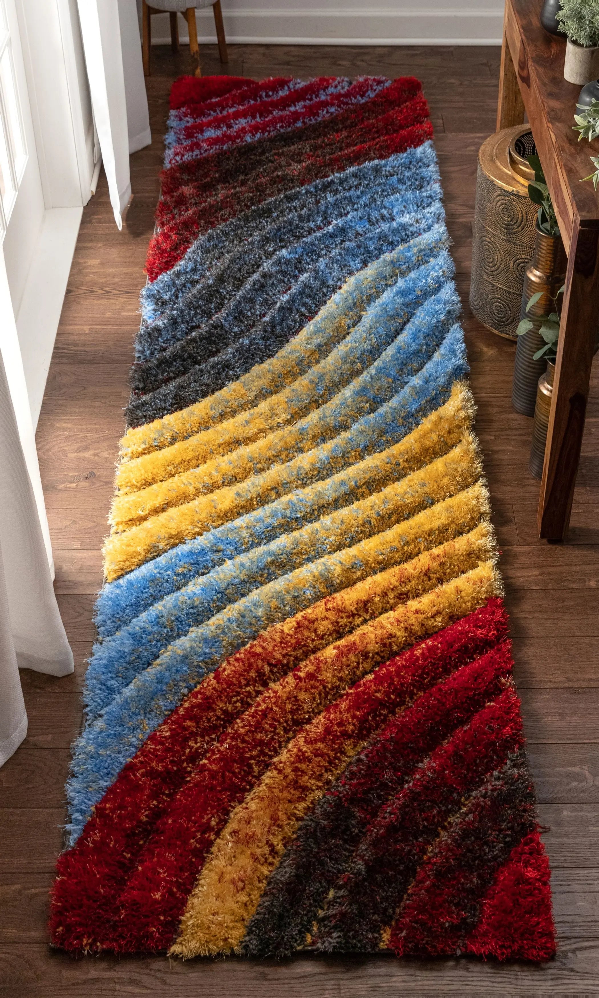 Mojave Red Multi-Color Rainbow Modern 3D Textured Shag Rug、mySite、gigharbornorthrealestate