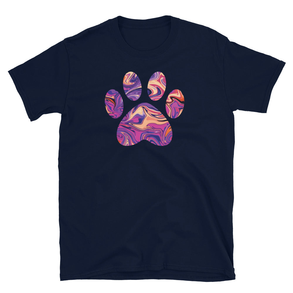 Purple Swirl Marbled Paw T-Shirt、mySite、camillekostekn