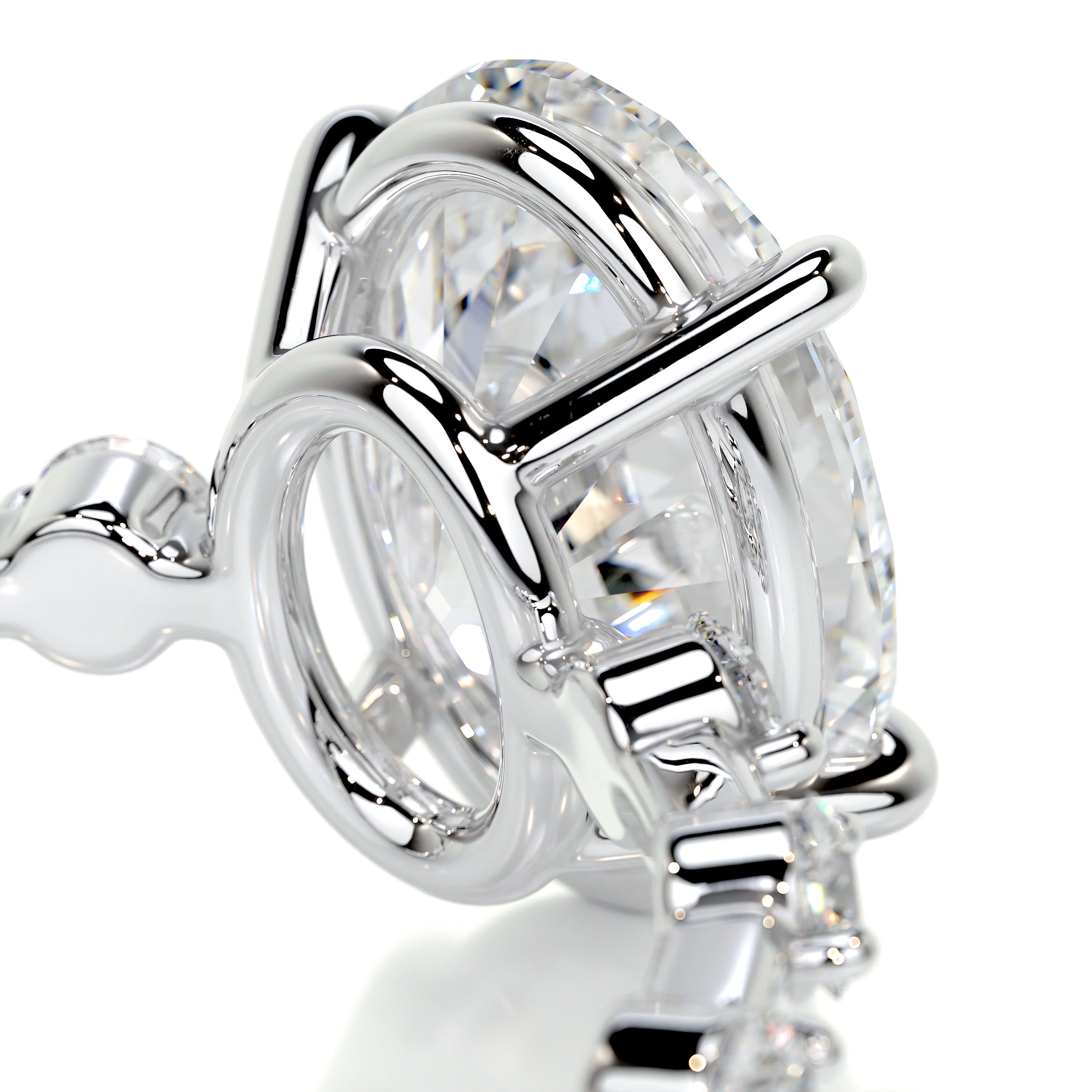 Bell Diamond Engagement Ring -14K White Gold、mySite、hinf8tx79