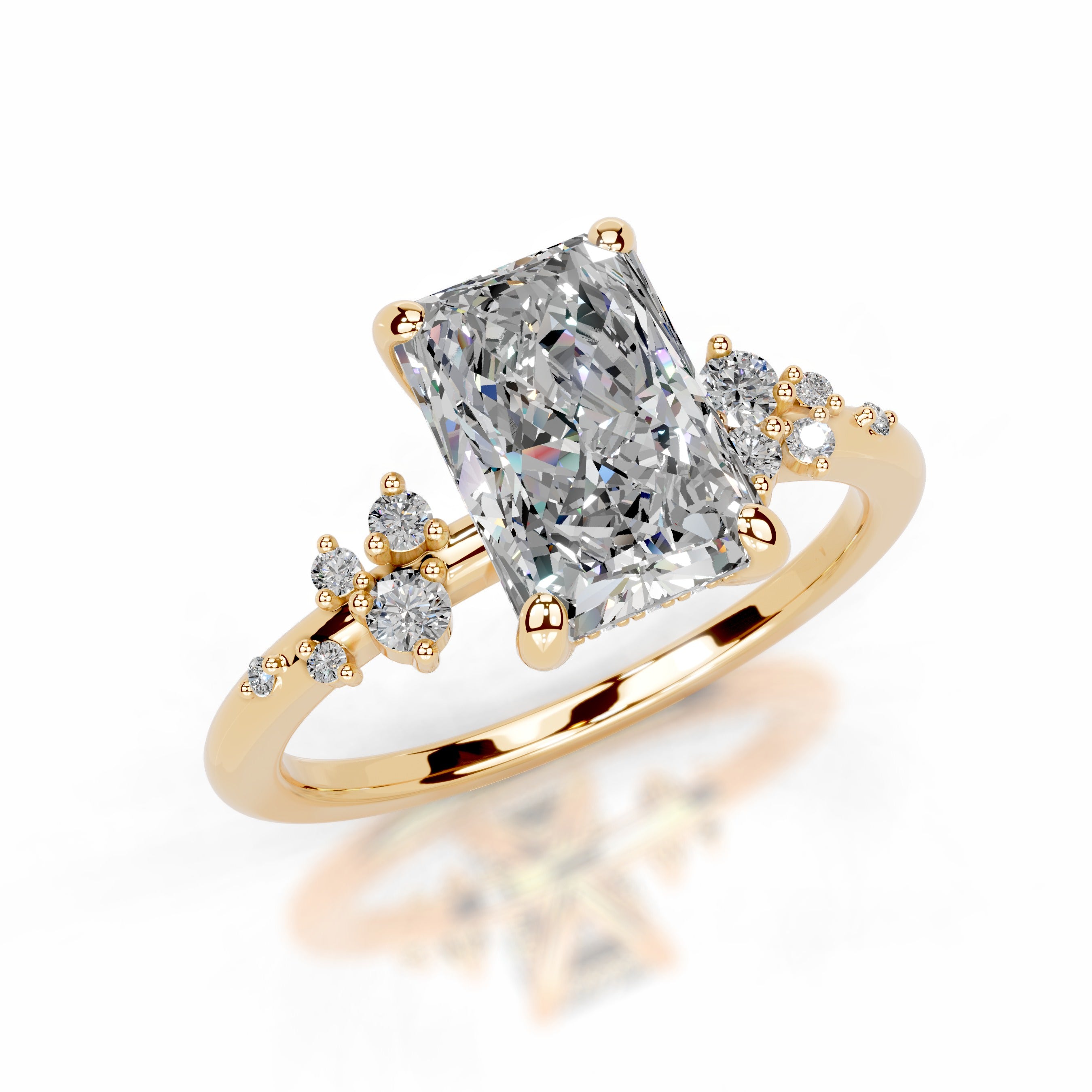 Maisie Moissanite & Diamonds Ring - 18K Yellow Gold、mySite、hinf8tx79