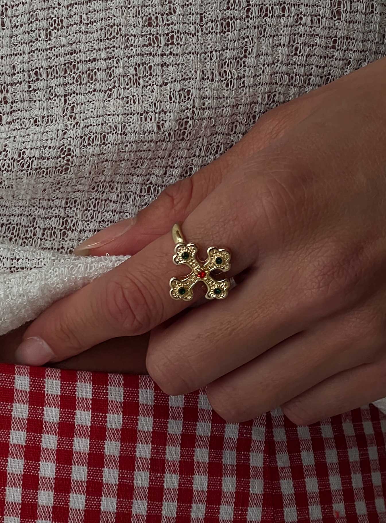 Venette Cross Ring Gold、mySite、solidvoid