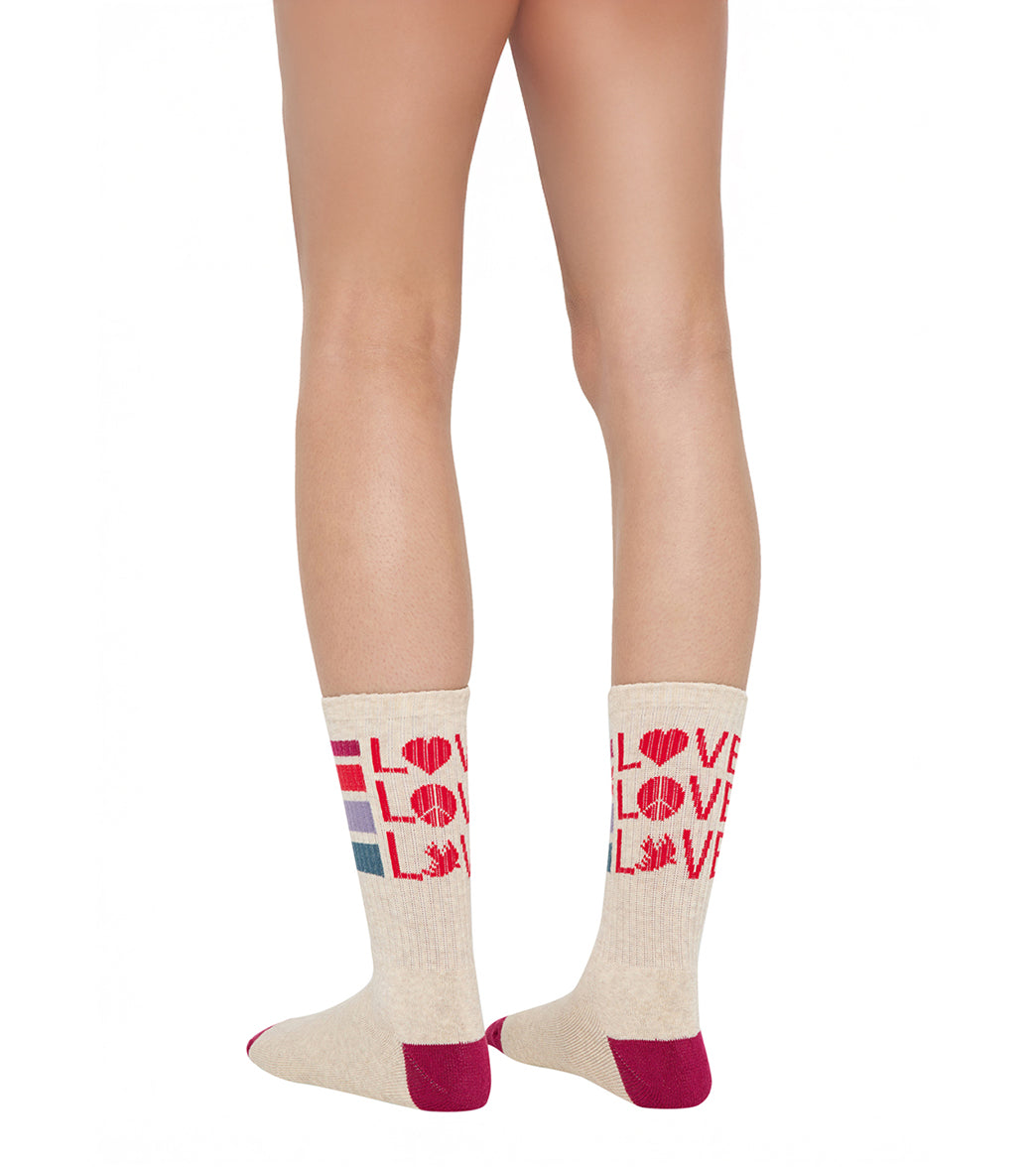 Spiritual Gangster Love Stripe Crew Sock、mySite、noshort