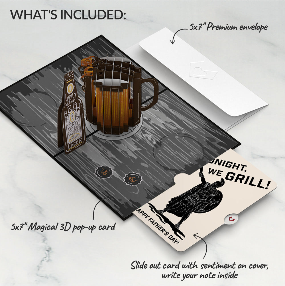 Beer Father's Day Pop-Up Card and Spartan Grilling Sentiment Set、mySite、solidvoid