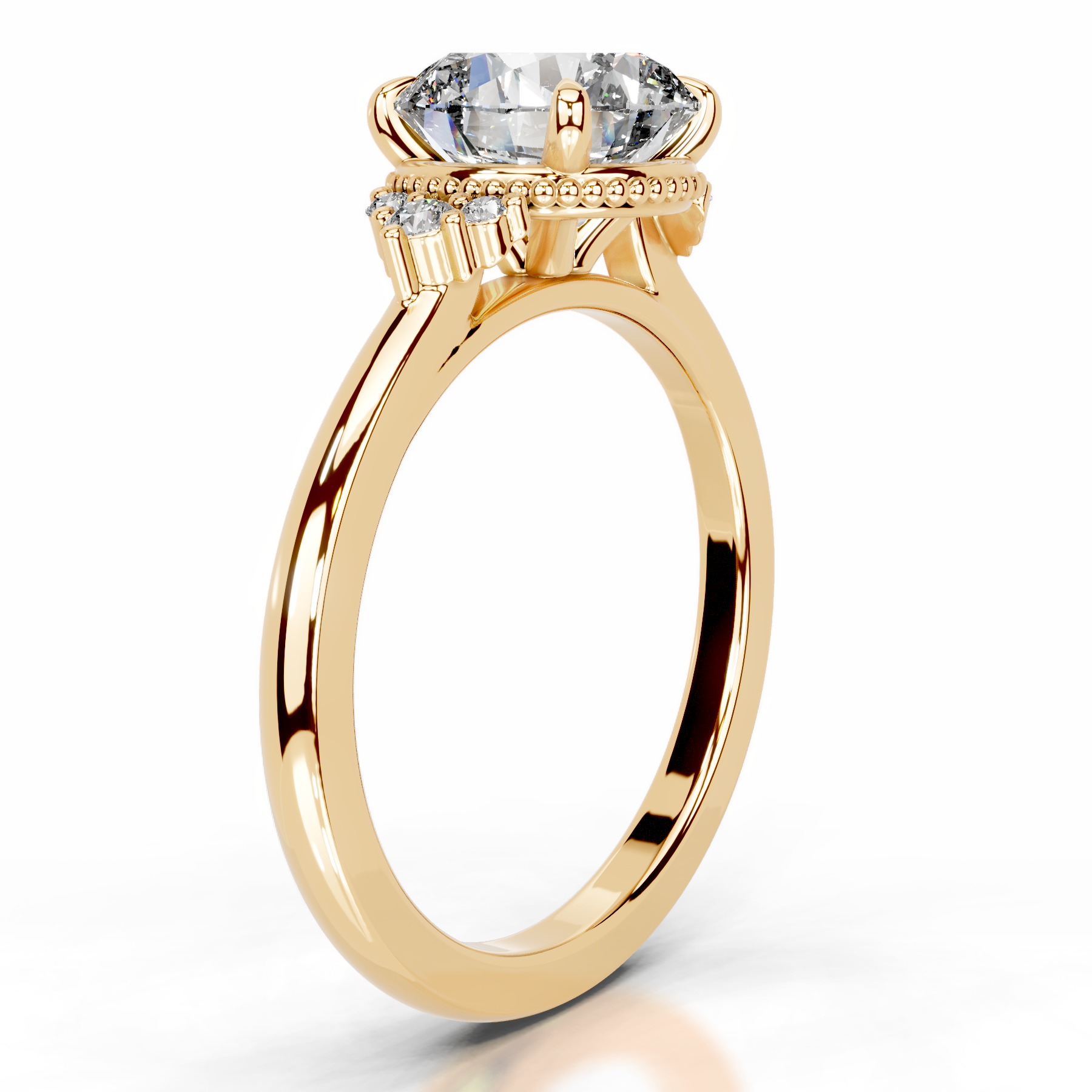 Natasha Diamond Engagement Ring (2.10 Carat) -18K Yellow Gold、mySite、hinf8tx79