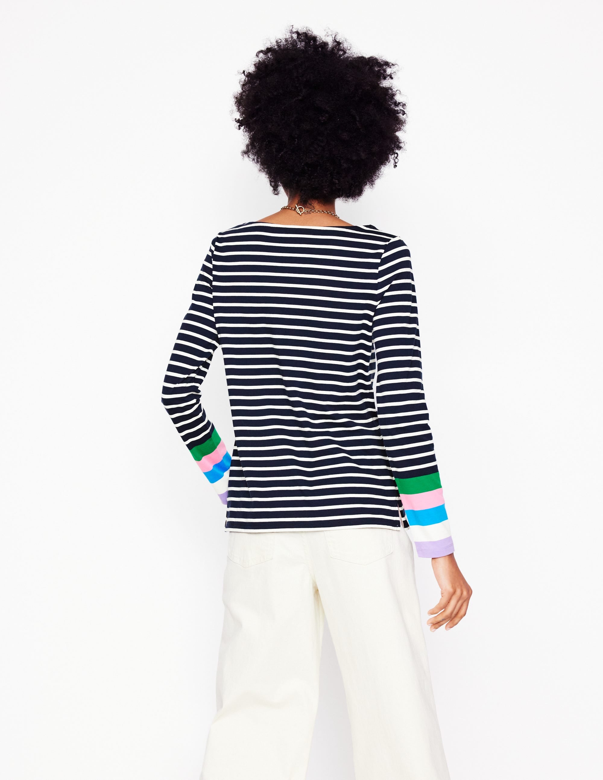  Ella Long Sleeve Breton-Navy Multi Cuff、mySite、ashleygrahame