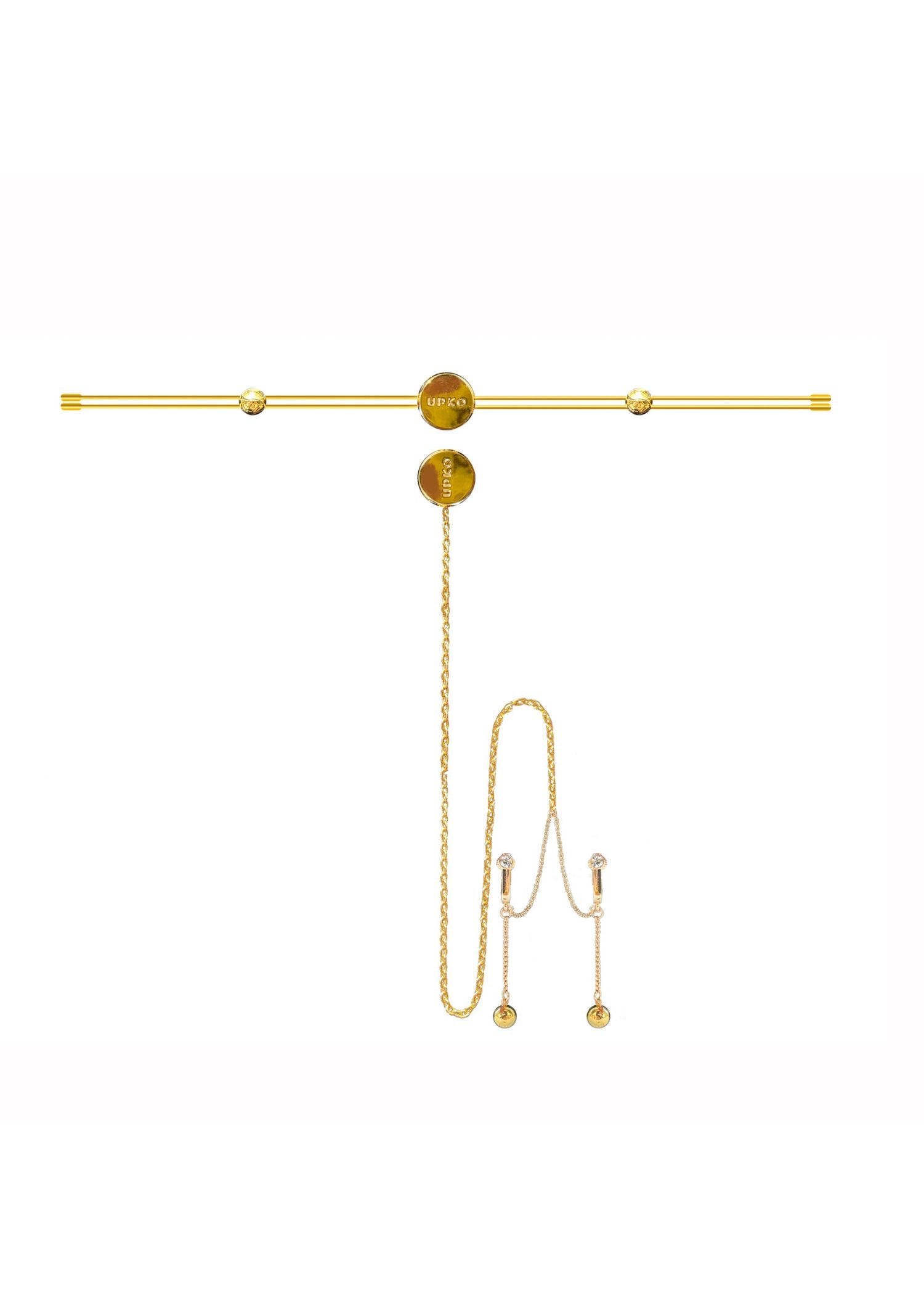  Double Bar Nipple Clamps and Clitoral Chain Accessories Set (Gold)、mySite、justintrudeaud