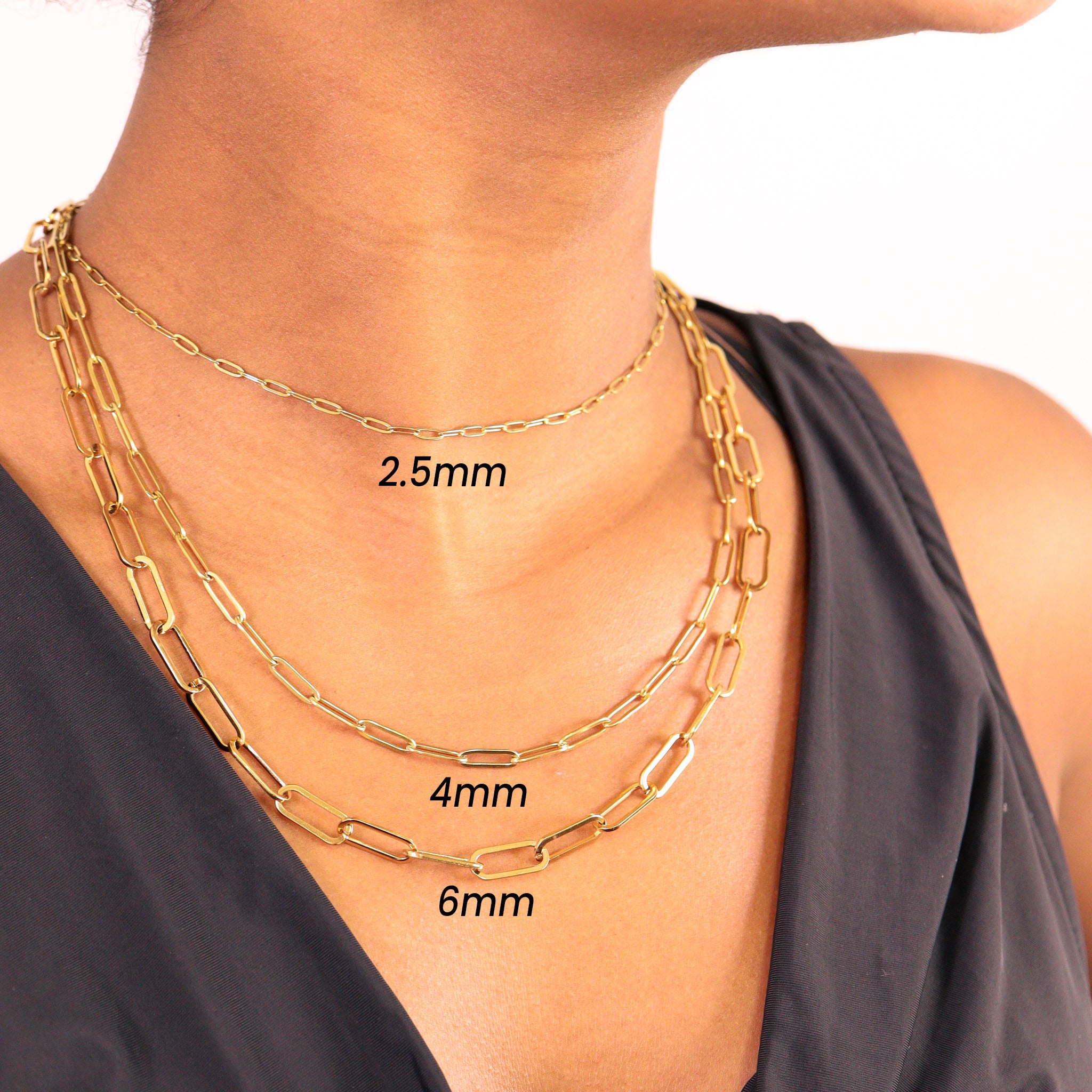 18K Gold PVD Stainless Steel Paperclip Chain Necklace / CHN9760、mySite、dreamappss