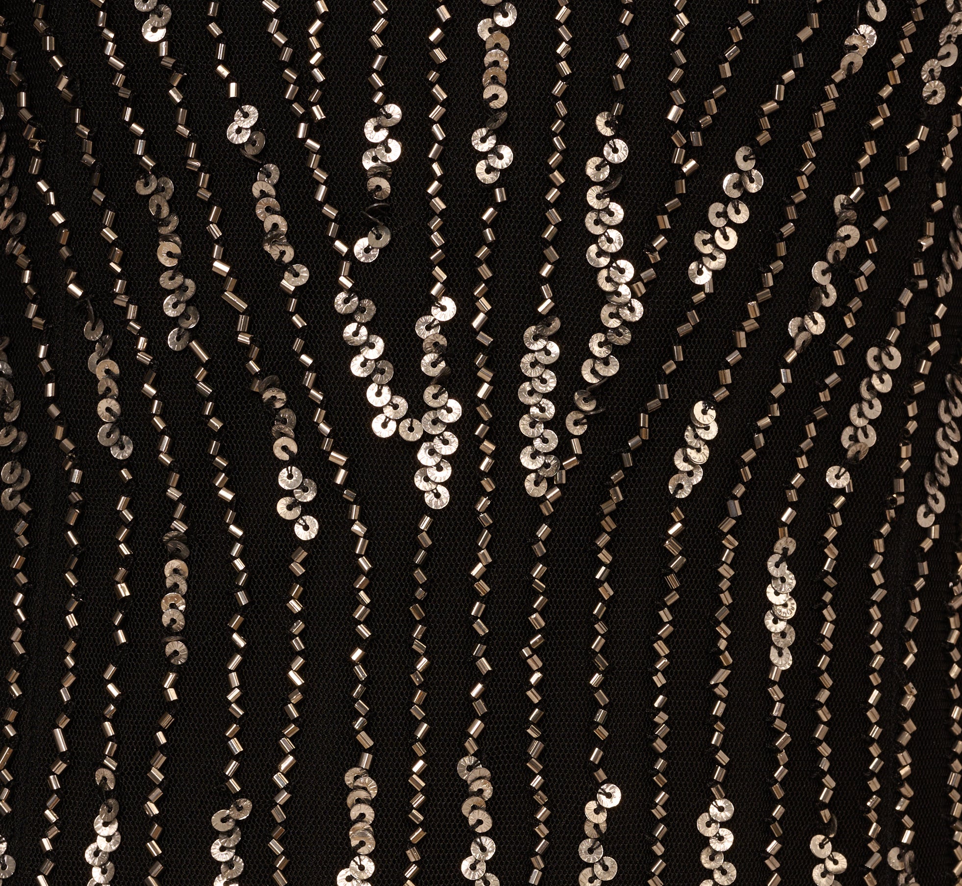 Beaded Sleeveless Dress With Carwash Hem In Black Mercury、mySite、solidvoid