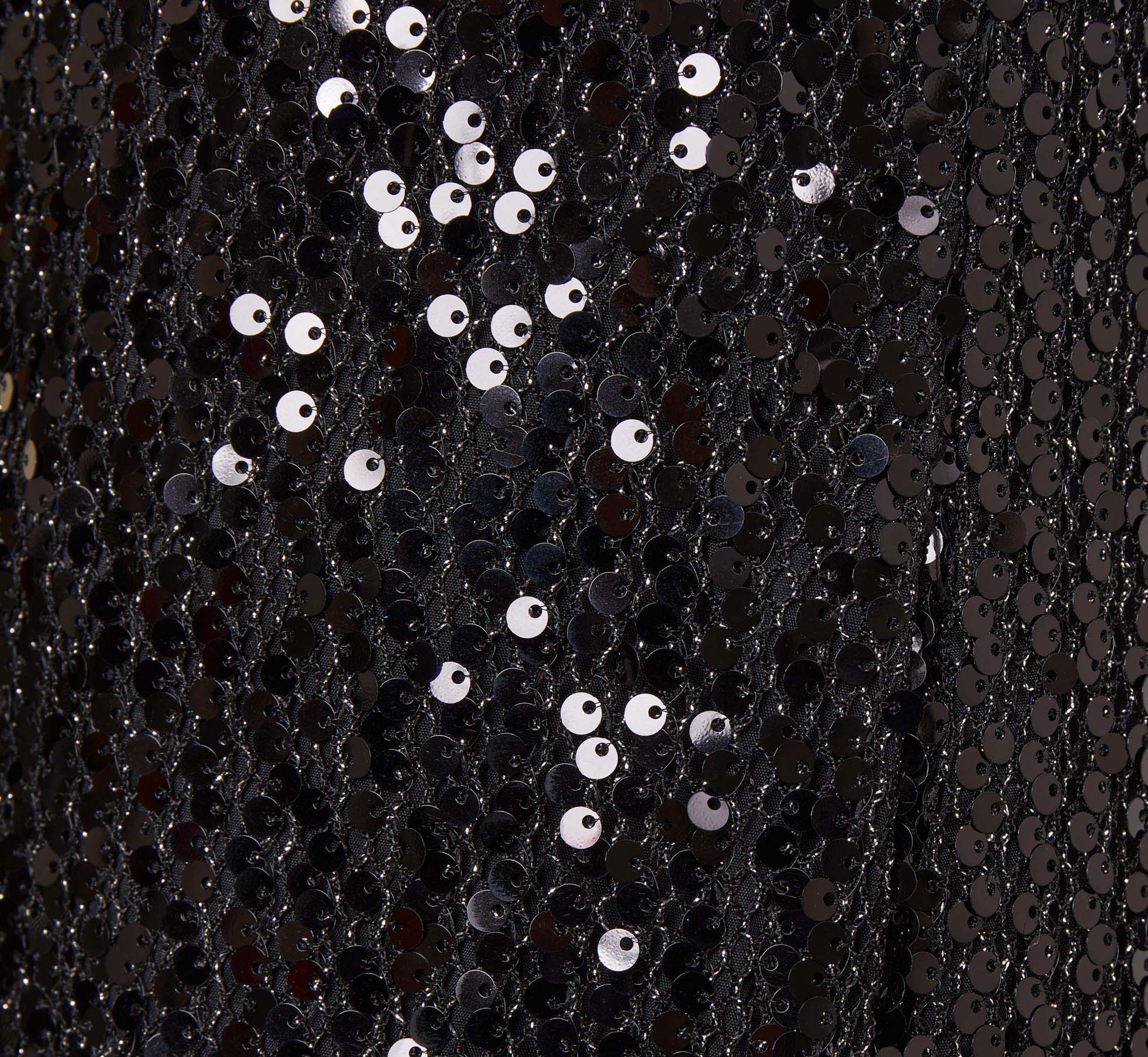 Sequined Trapeze Halter Dress With Feather Trim In Black、mySite、solidvoid