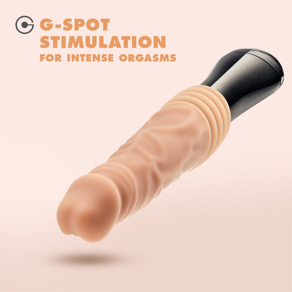 Dr. Skin Silicone By Blush® | Dr. Knight Large 10.5 Inch Vibrating, Gyrating And Thrusting Dildo in Beige – Made With Puria® Platinum Cured Silicone、mySite、bottomscart