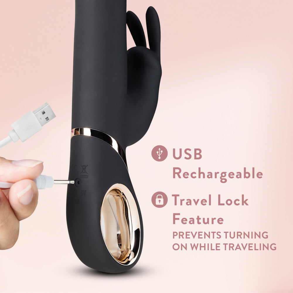 Blush Victoria G-Spot Black 9-Inch Rabbit Loop Handle Vibrator、mySite、bottomscart