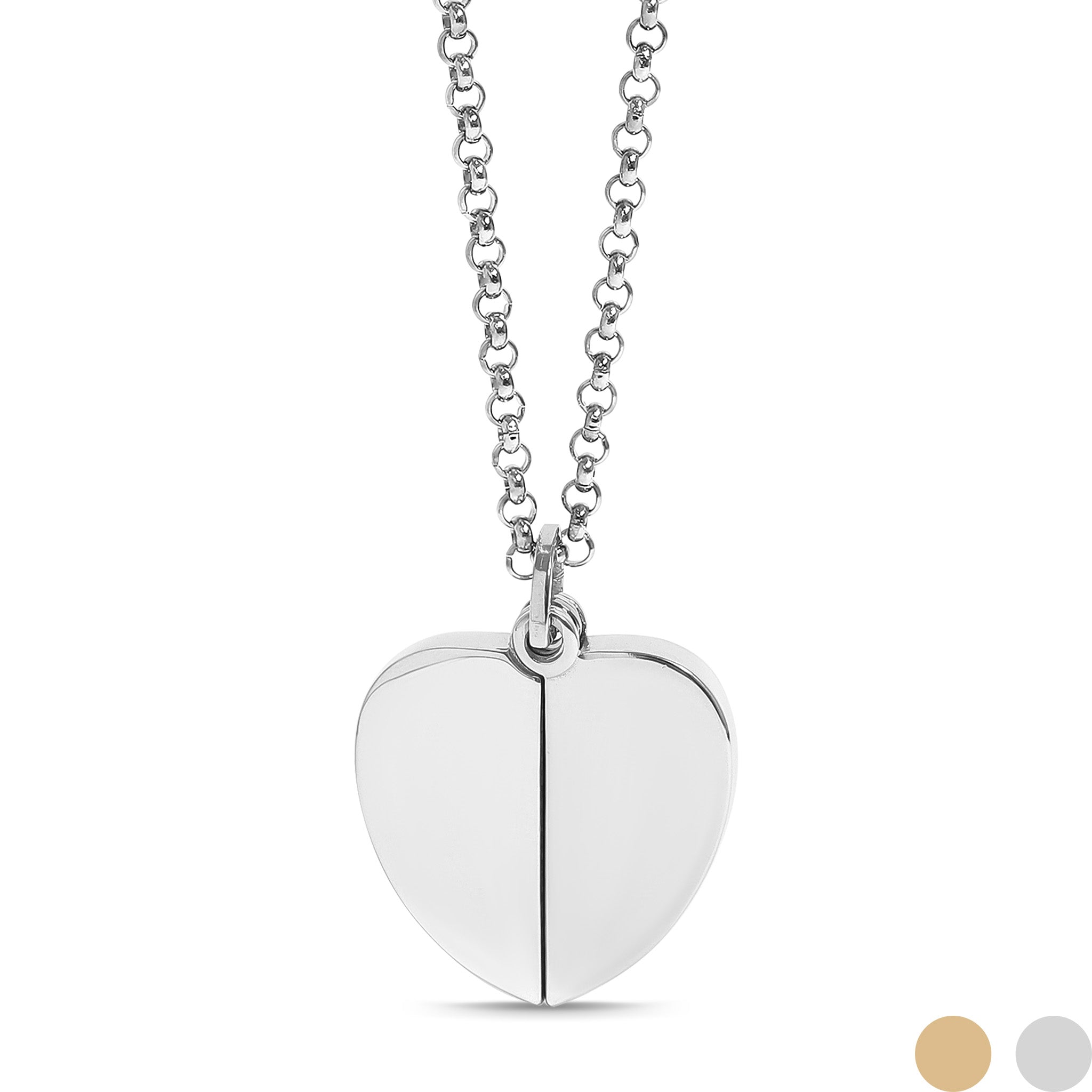 18K Gold PVD Stainless Steel Blank Heart Hidden Message Necklace / CHN9971、mySite、dreamappss