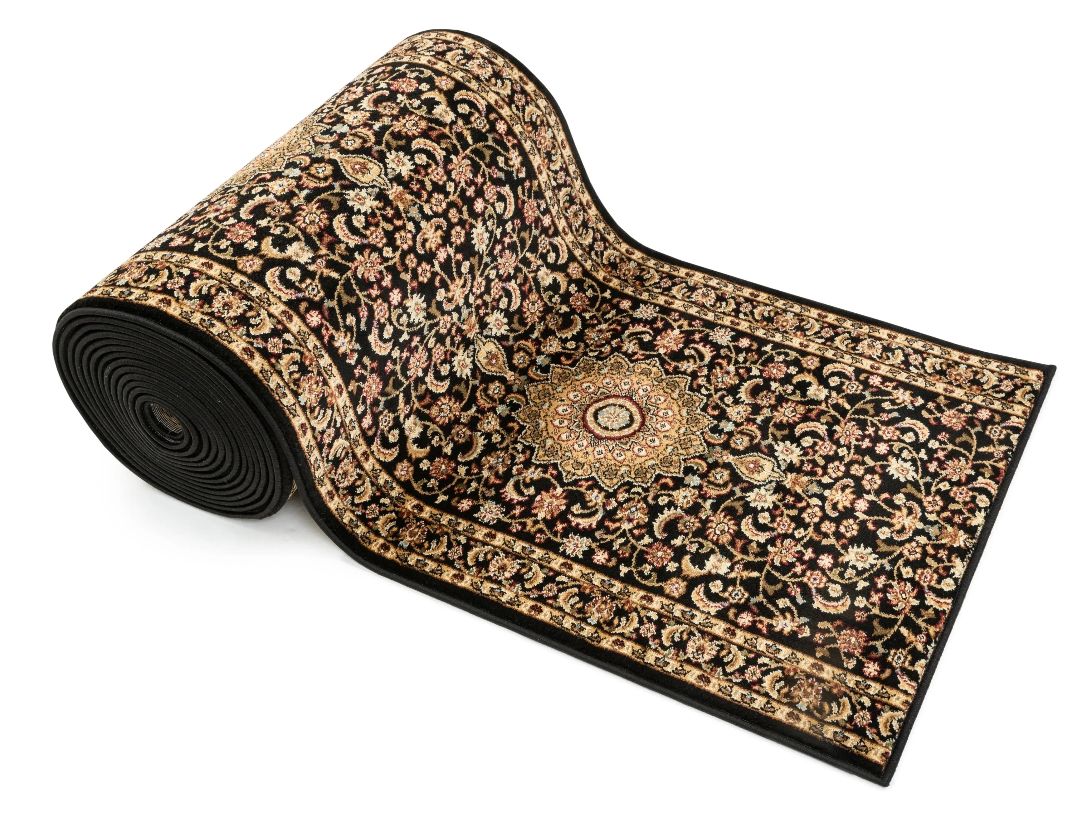 Aviva Custom Size Runner Traditional Black Choose Your Width x Choose Your Length Hallway Runner Rug、mySite、gigharbornorthrealestate