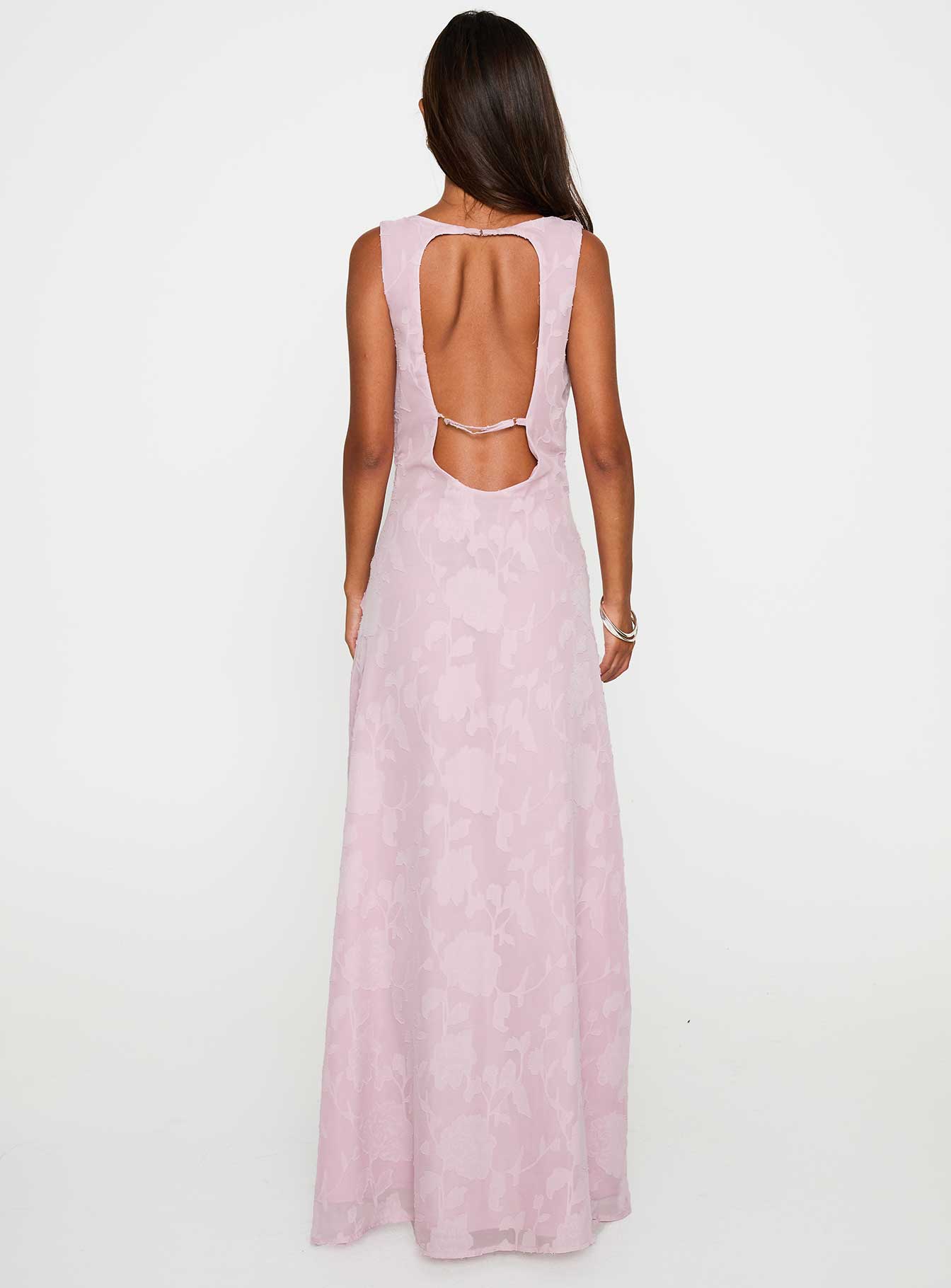 Frederica Plunge Burnout Maxi Dress Mauve、mySite、solidvoid