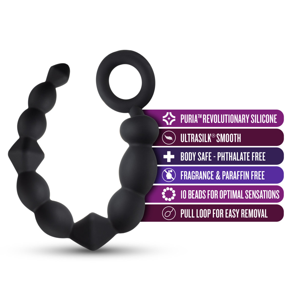 Anal Adventures Platinum By Blush® | Beginner Black 9.75-Inch Anal Beads、mySite、bottomscart