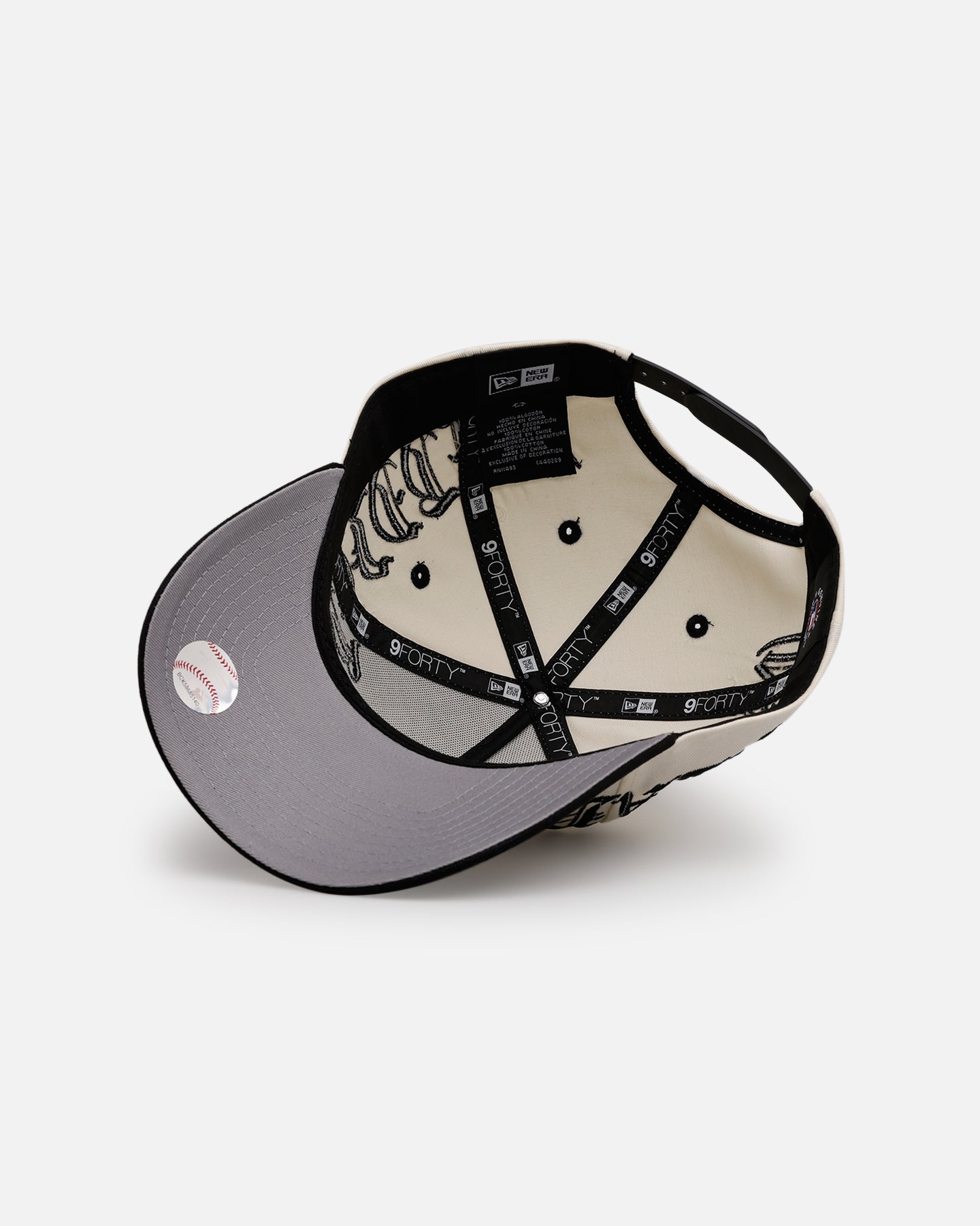 New Era Oakland Athletics 'Gothic Script Two Tone' 9FORTY A-Frame Snapback Chrome/Black、mySite、zt4zffjzw