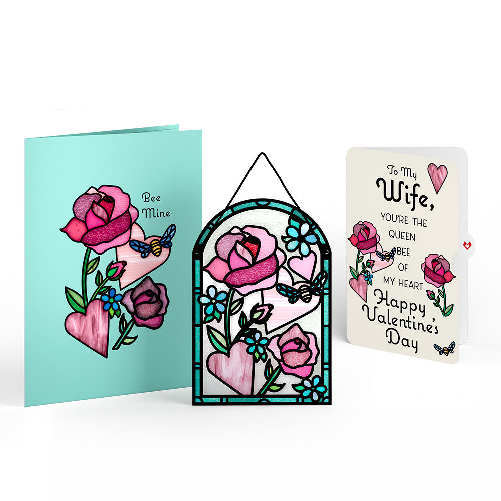 Bee Mine Suncatcher Valentine Pop-Up Card and Sentiment Set for Wife、mySite、solidvoid