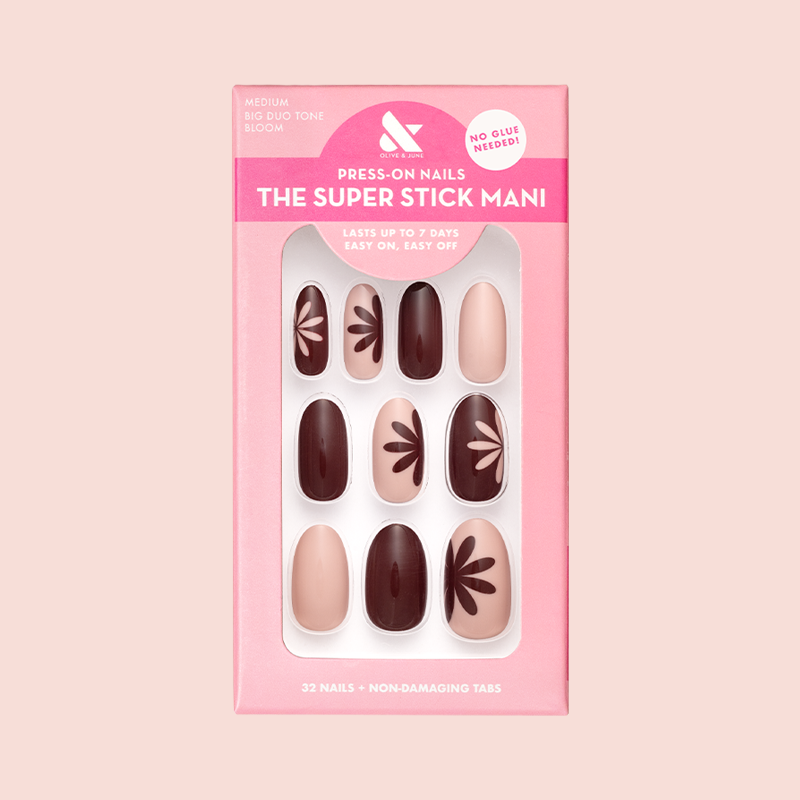 Big Duo Toned Flowers | Medium | Oval - Tab Press-On、mySite、solidvoid