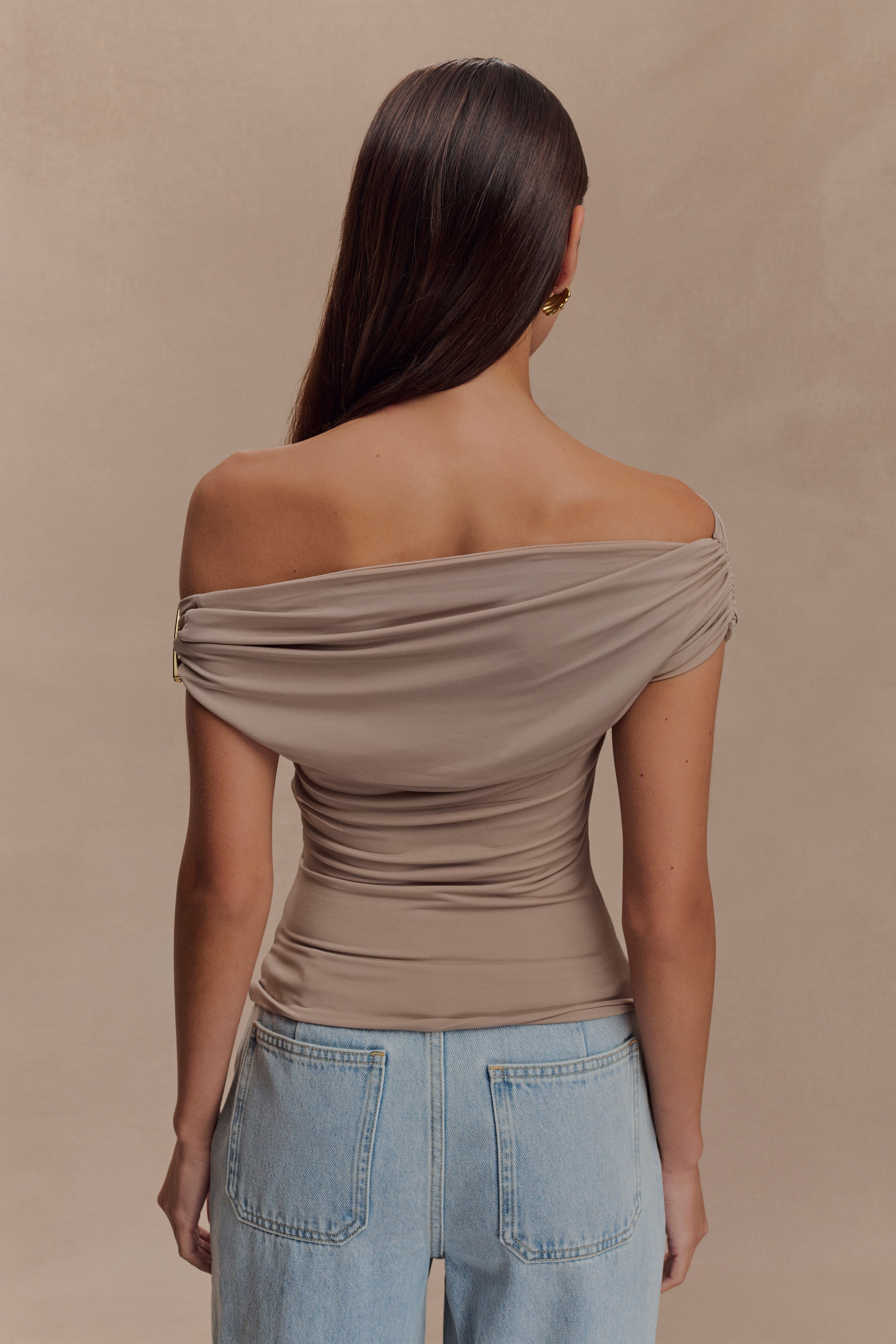 Kinsley Slinky Top With Hardware - Taupe、mySite、solidvoid