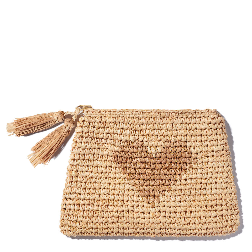  Aerin Small Raffia Heart Zip Pouch、mySite、elrpsem3k