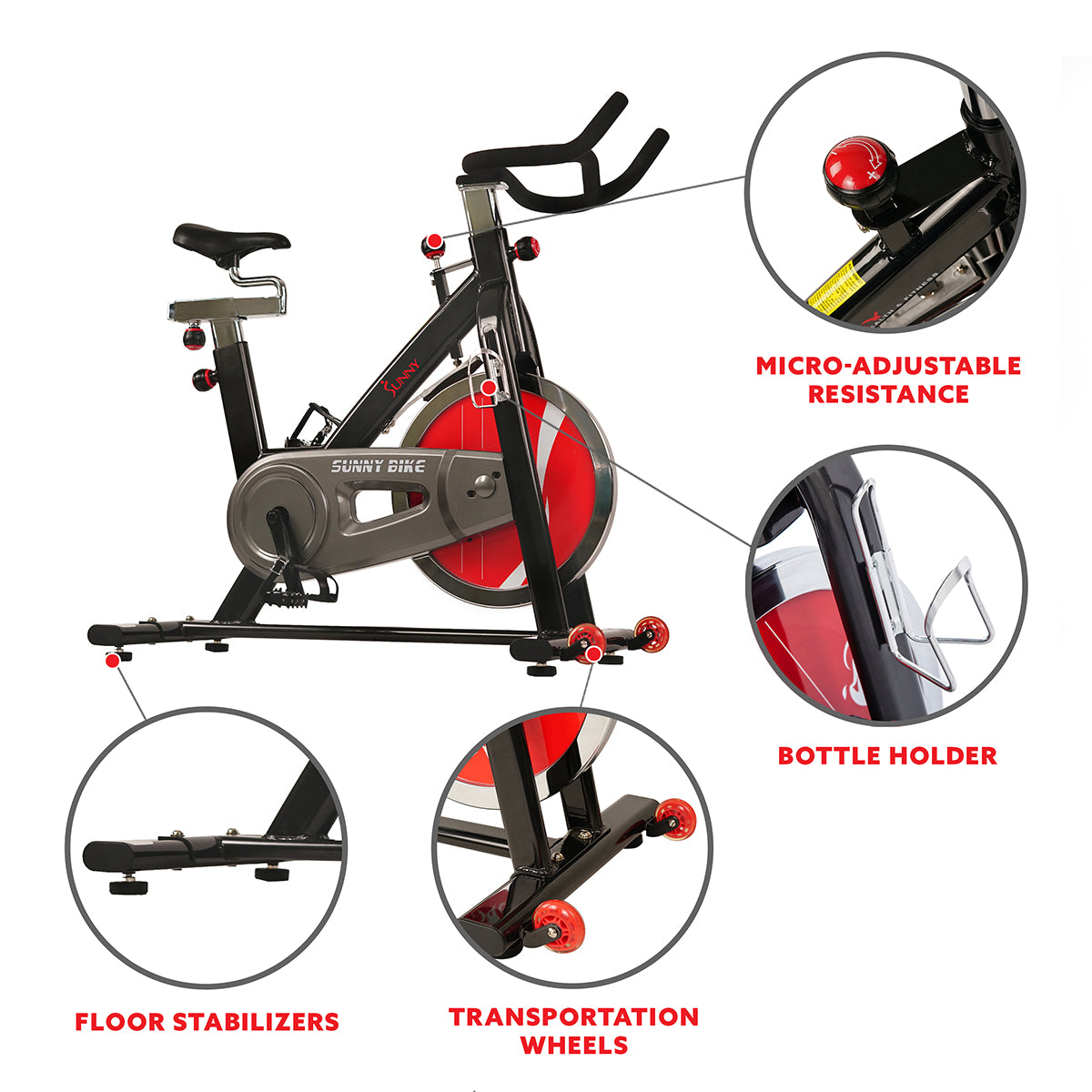  Chain Drive Exercise Bike - Stationary Indoor Cycling Trainer、mySite、ghnorth