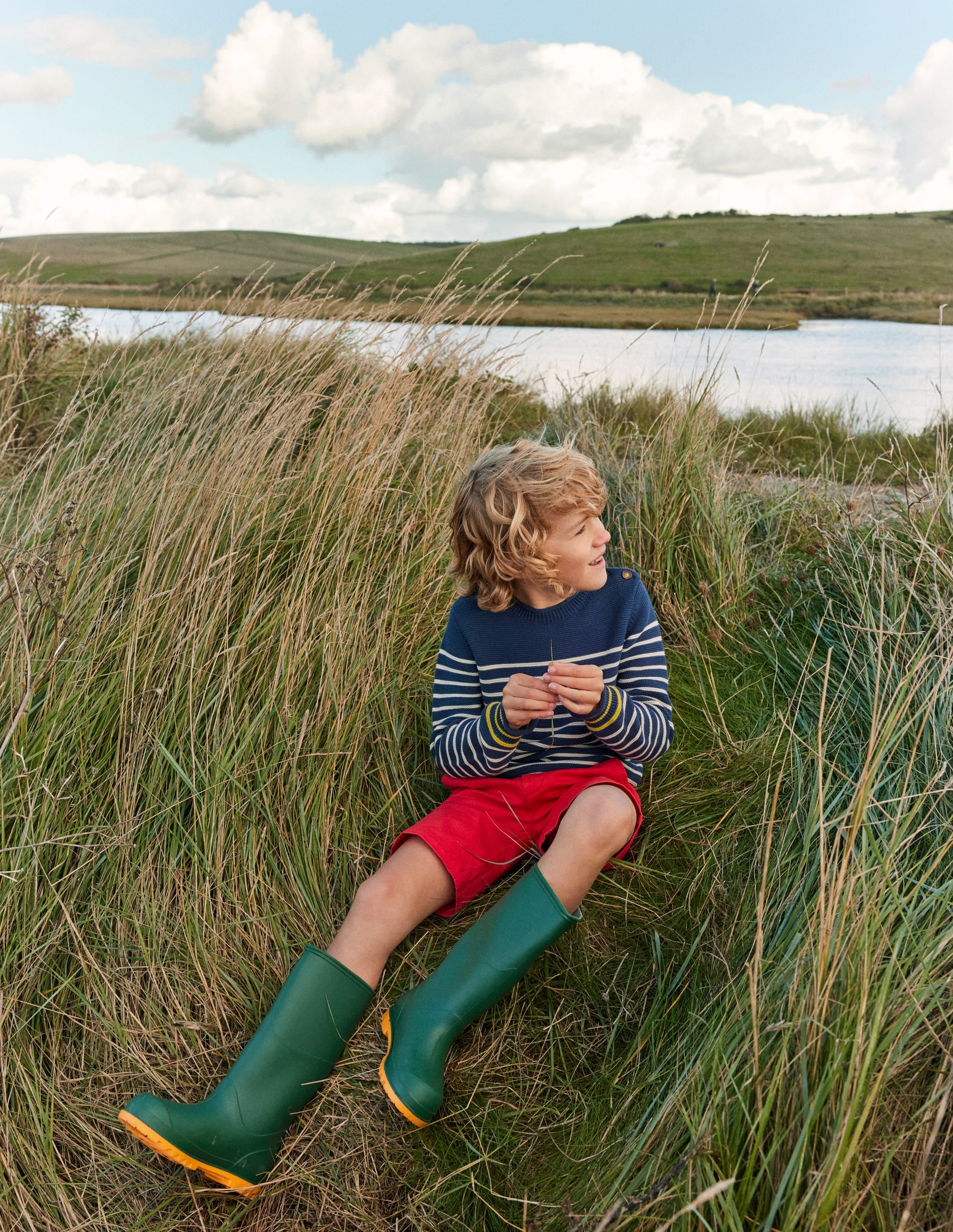  Nautical Stripe Jumper-Sapphire Blue and Ivory Stripe、mySite、ashleygrahame