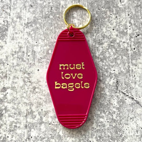 Must Love Bagels Retro Keychain、mySite、topwebapps