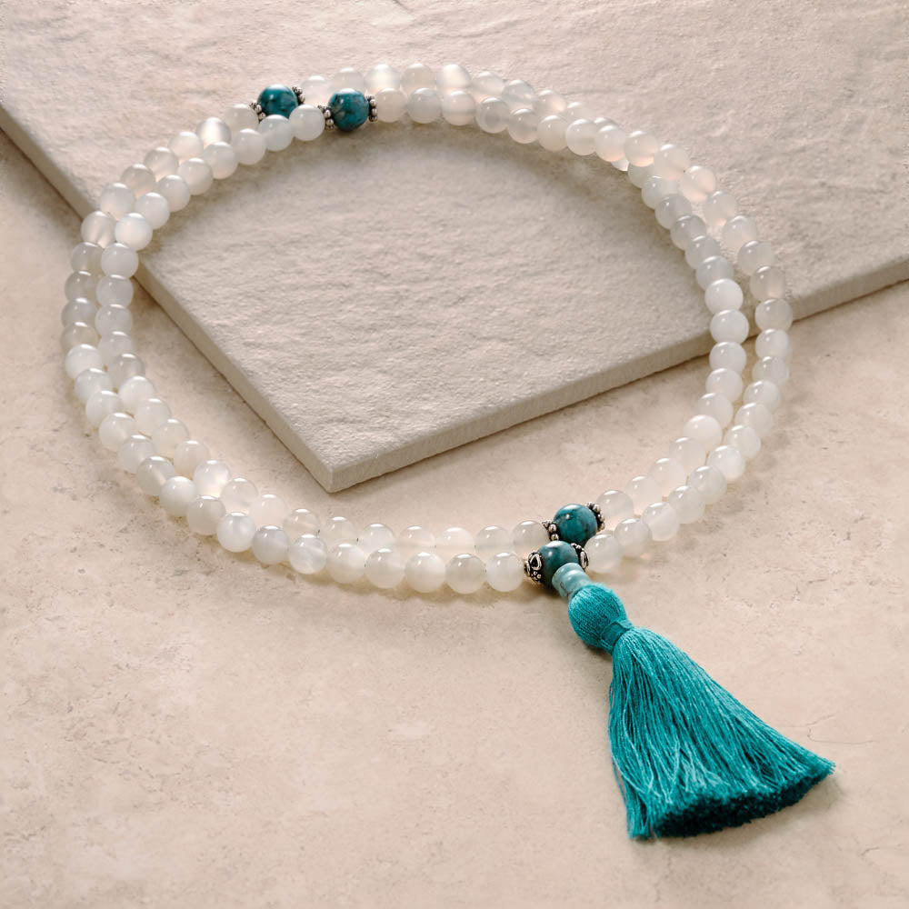 Moonstone Mala with Turquoise, 108 beads、mySite、topwebapps