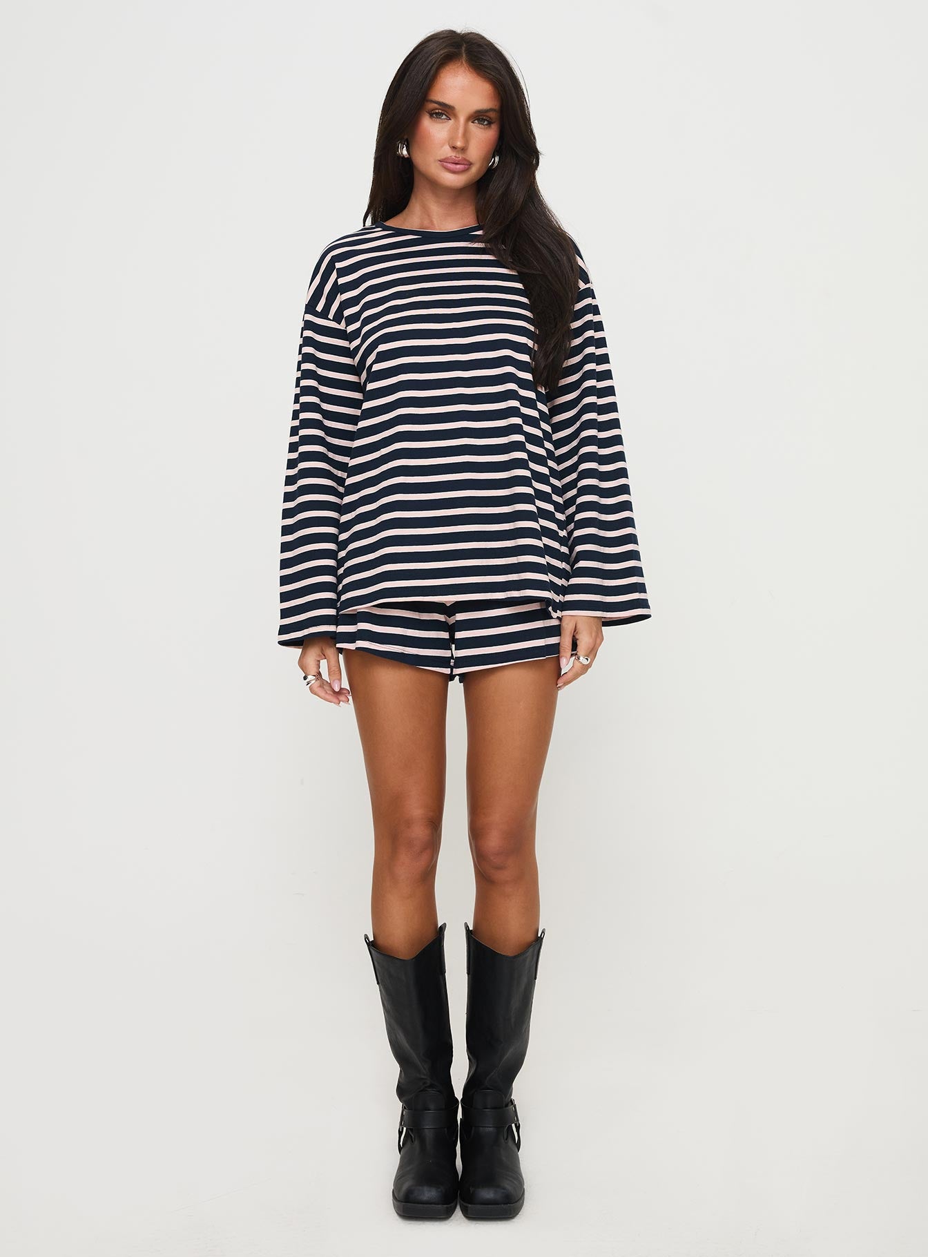 Olive Branch Set Navy / Pink Stripe、mySite、solidvoid