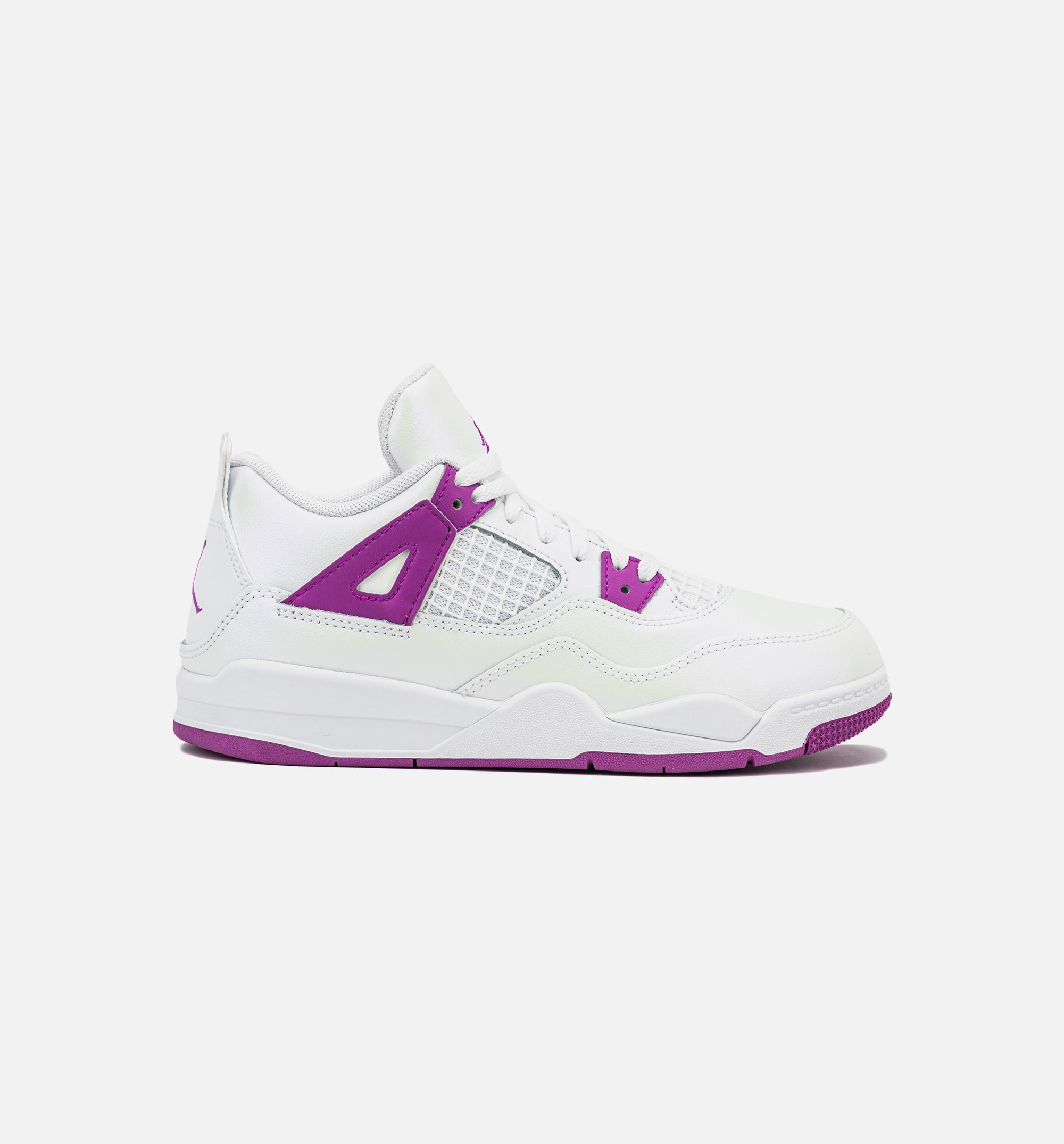 Air Jordan 4 Retro Hyper Violet Preschool Lifestyle Shoe - White/Hyper Violet、mySite、dreamappss
