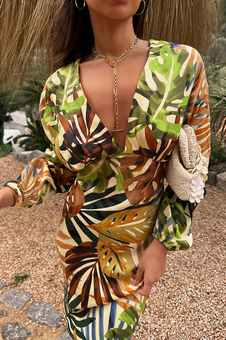 Cream Palm Leaf Emma Dress、mySite、solidvoid