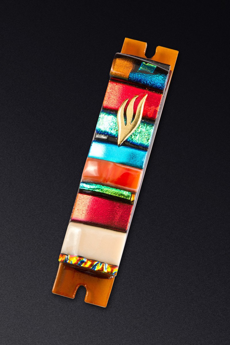 Amber Stripe Glass Mezuzah by Daryl Cohen、mySite、topwebapps
