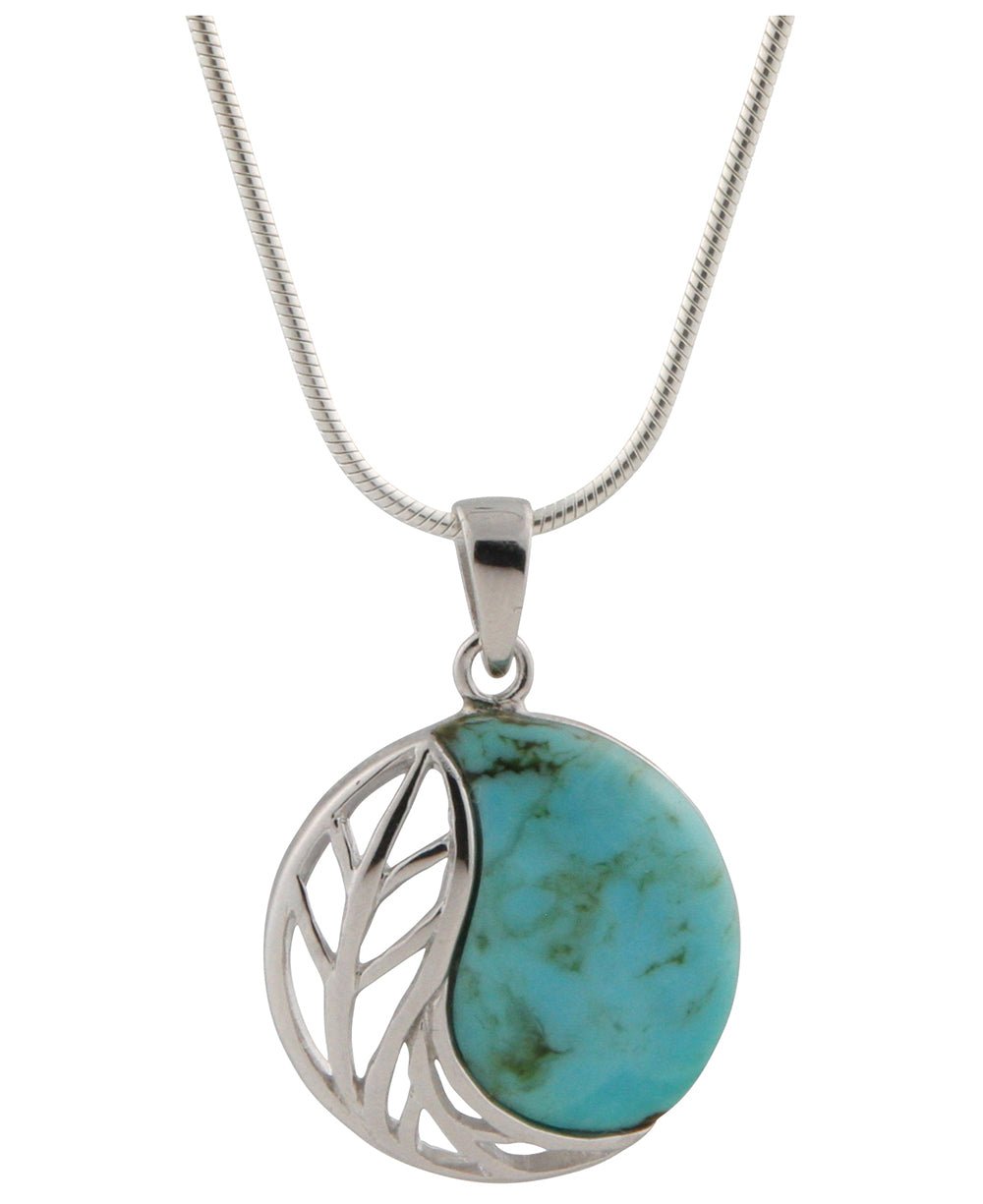 Feather and Turquoise Yin Yang Pendant, Sterling Silver、mySite、topwebapps