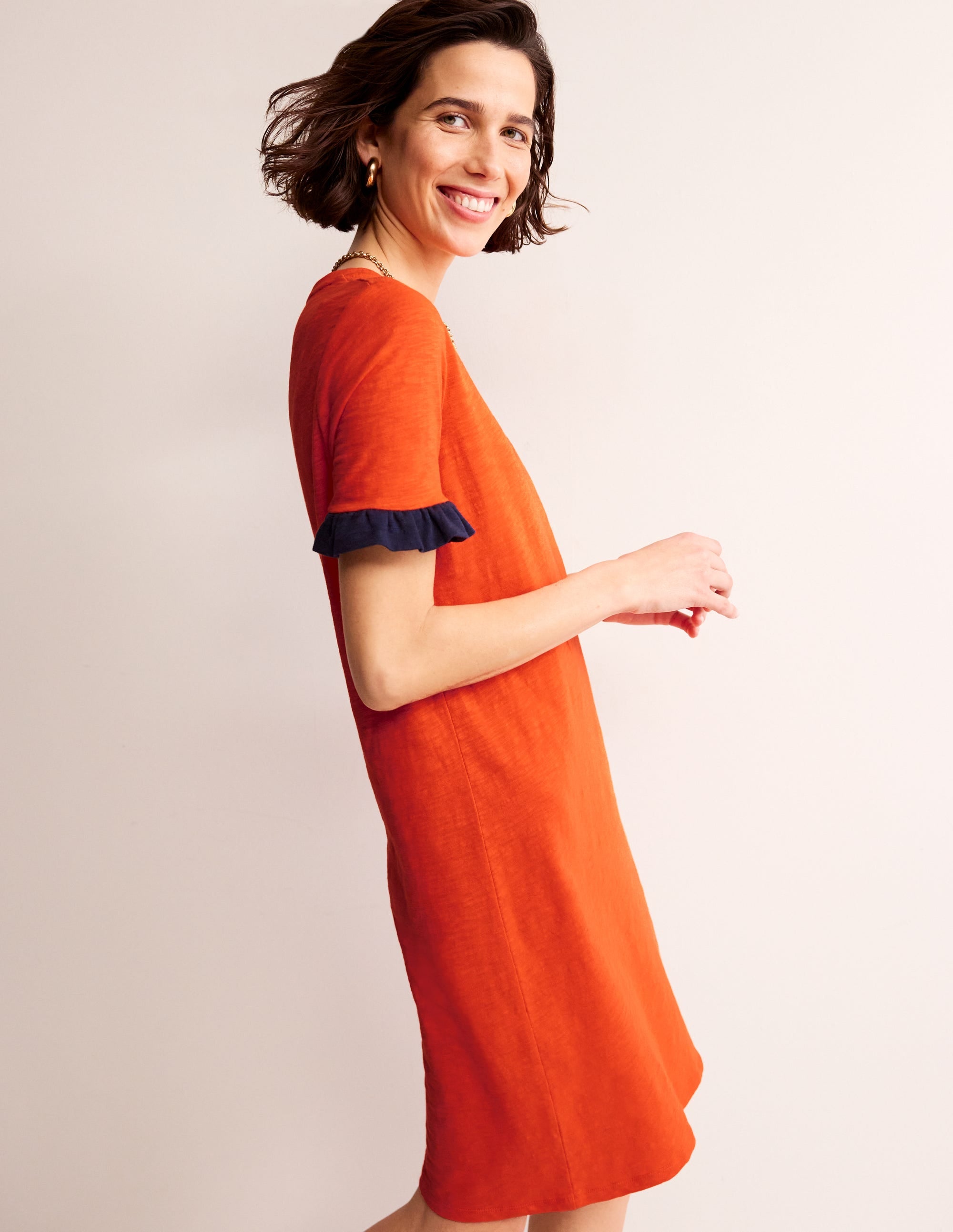  Emily Ruffle Cotton Dress-Fiesta Red、mySite、ashleygrahame
